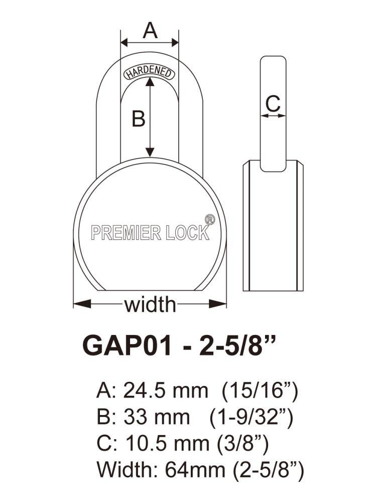 Premier Lock Padlocks (Set of 6)