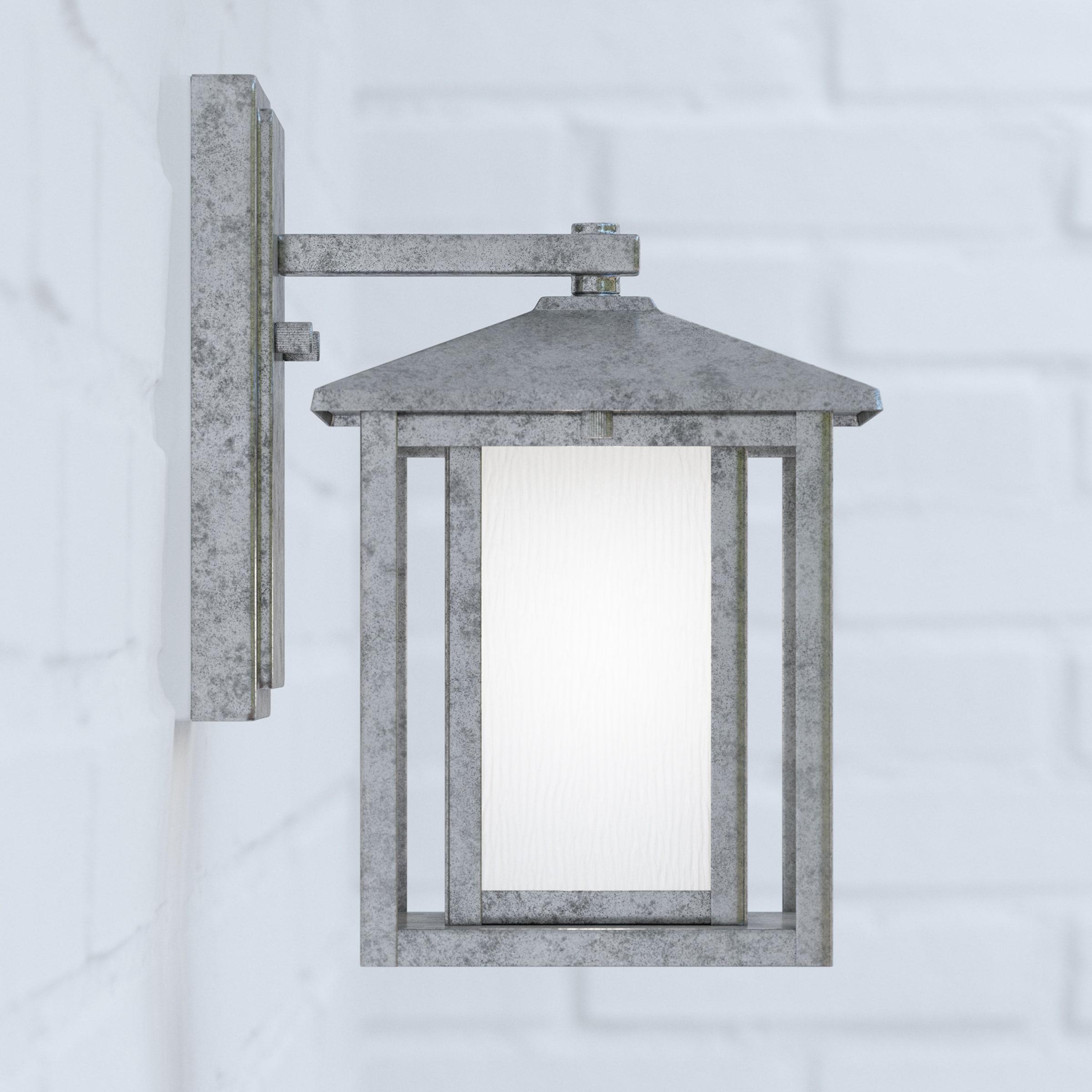 Hunnington 1-Light Weathered Pewter Outdoor 11 in. Wall Lantern Sconce