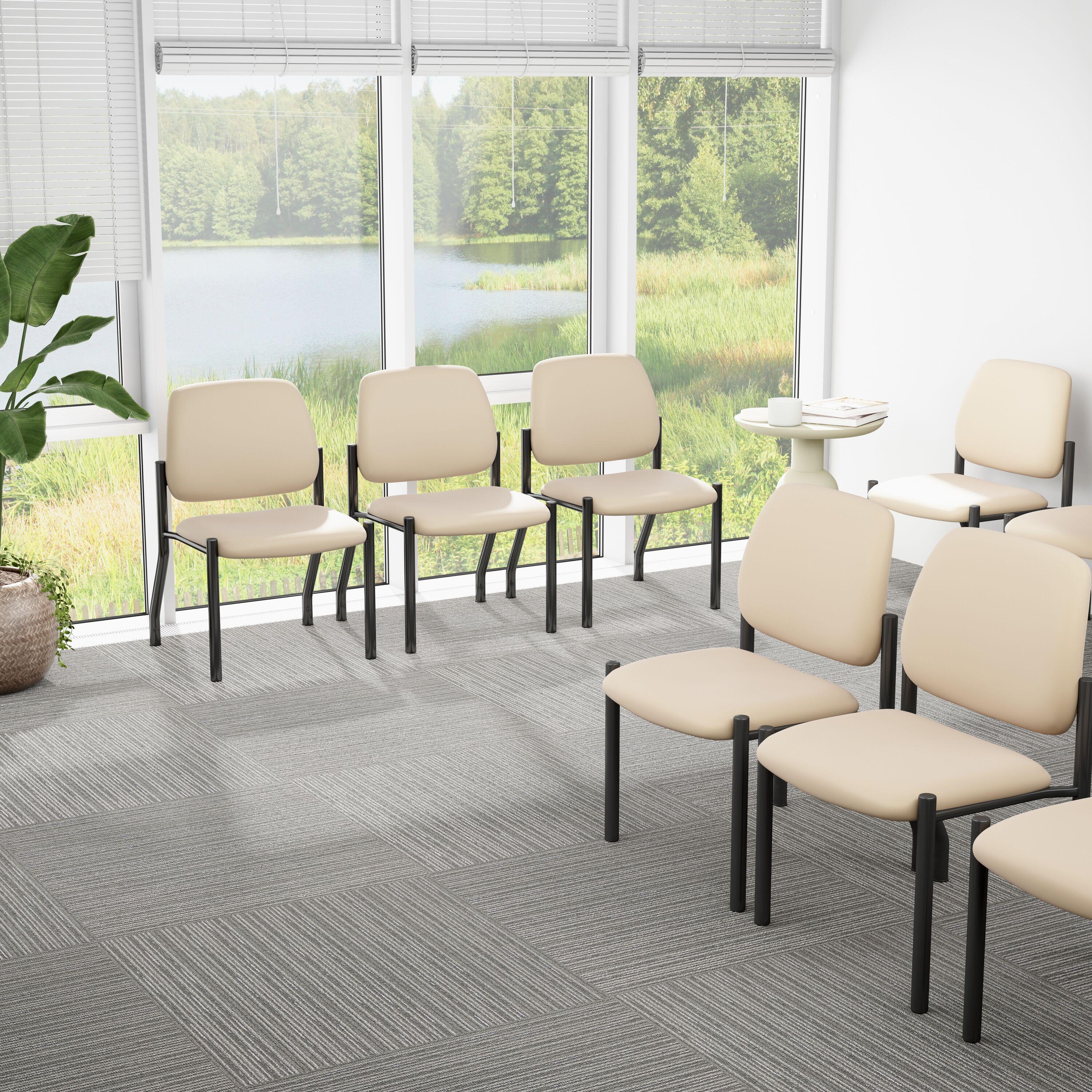 Boss Office Products Big and Tall Antimicrobial Guest Armchair, 300 lb. weight capacity, Beige