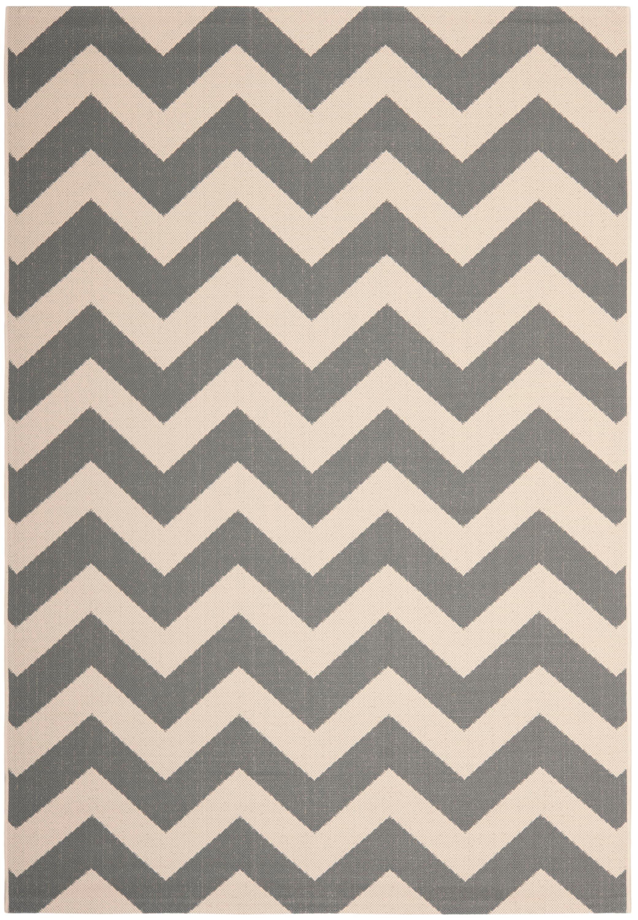 Courtyard CY6244 Power Loomed Indoor and Outdoor Area Rug - Grey/Beige - 5'3"x7'7" - Safavieh