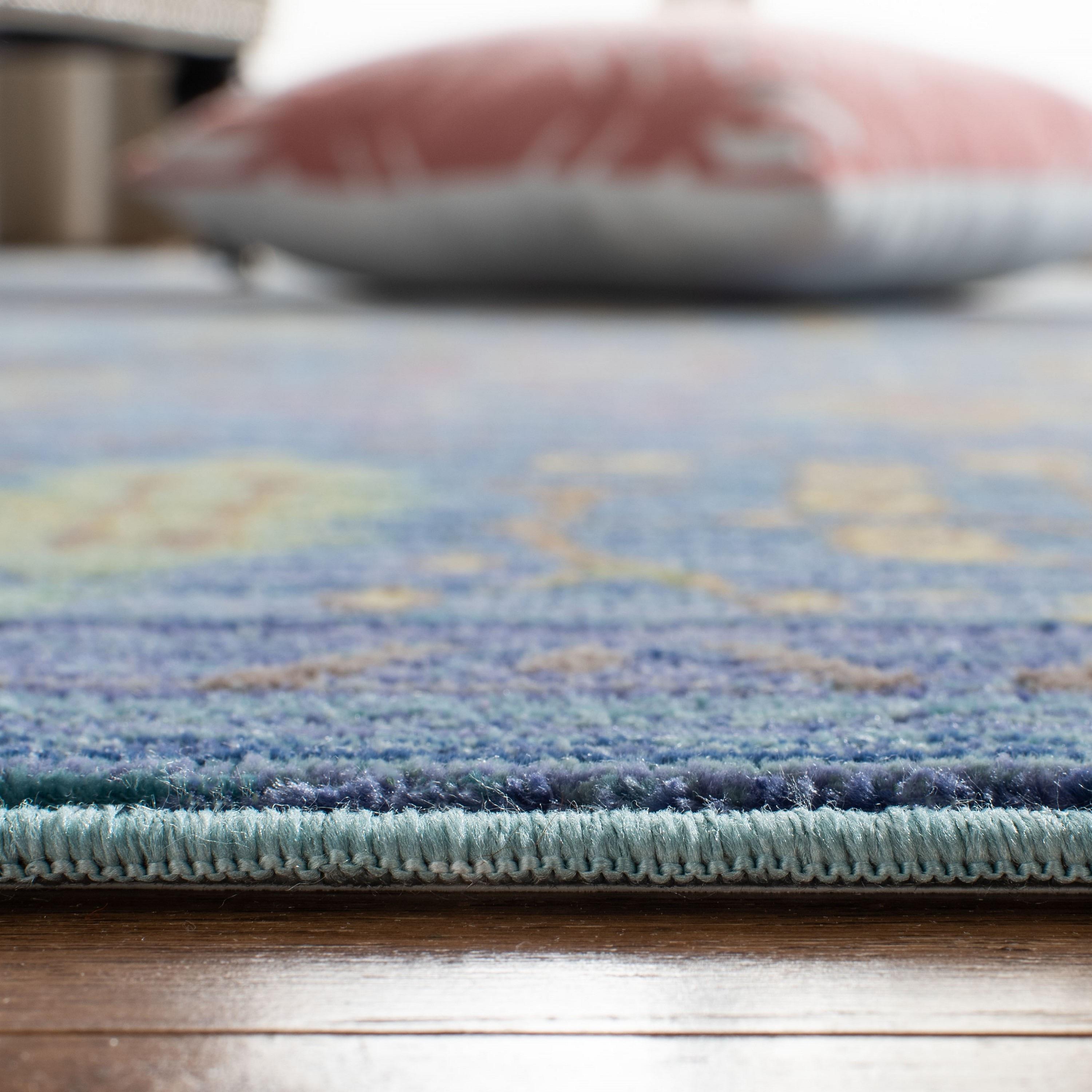 Valencia VAL108 Power Loomed Indoor Area Rug - Blue/Multi - 4'x6' - Safavieh