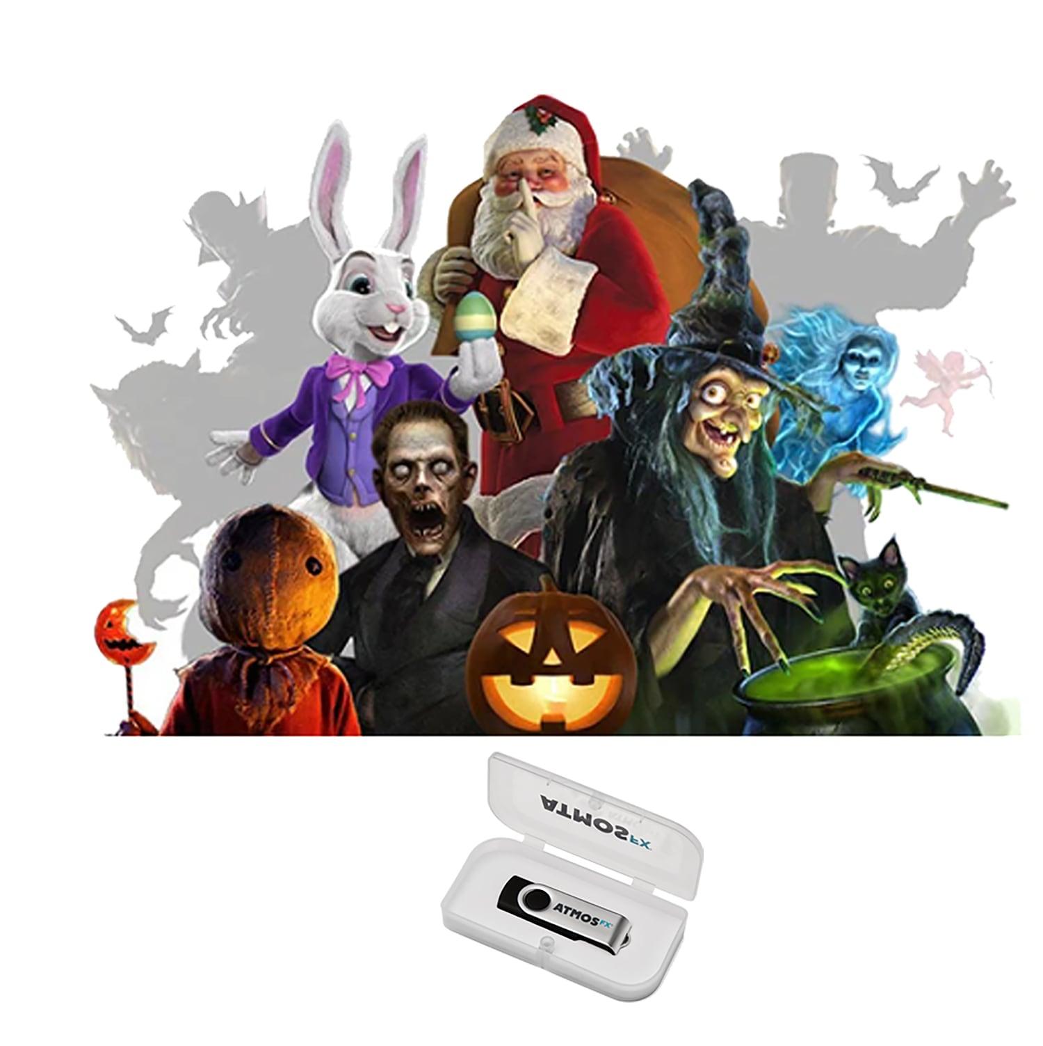 Holiscapes Holiday Digital Decoration Kit - Includes 16 AtmosFX® Video Effects, HD projector, Projection Screen