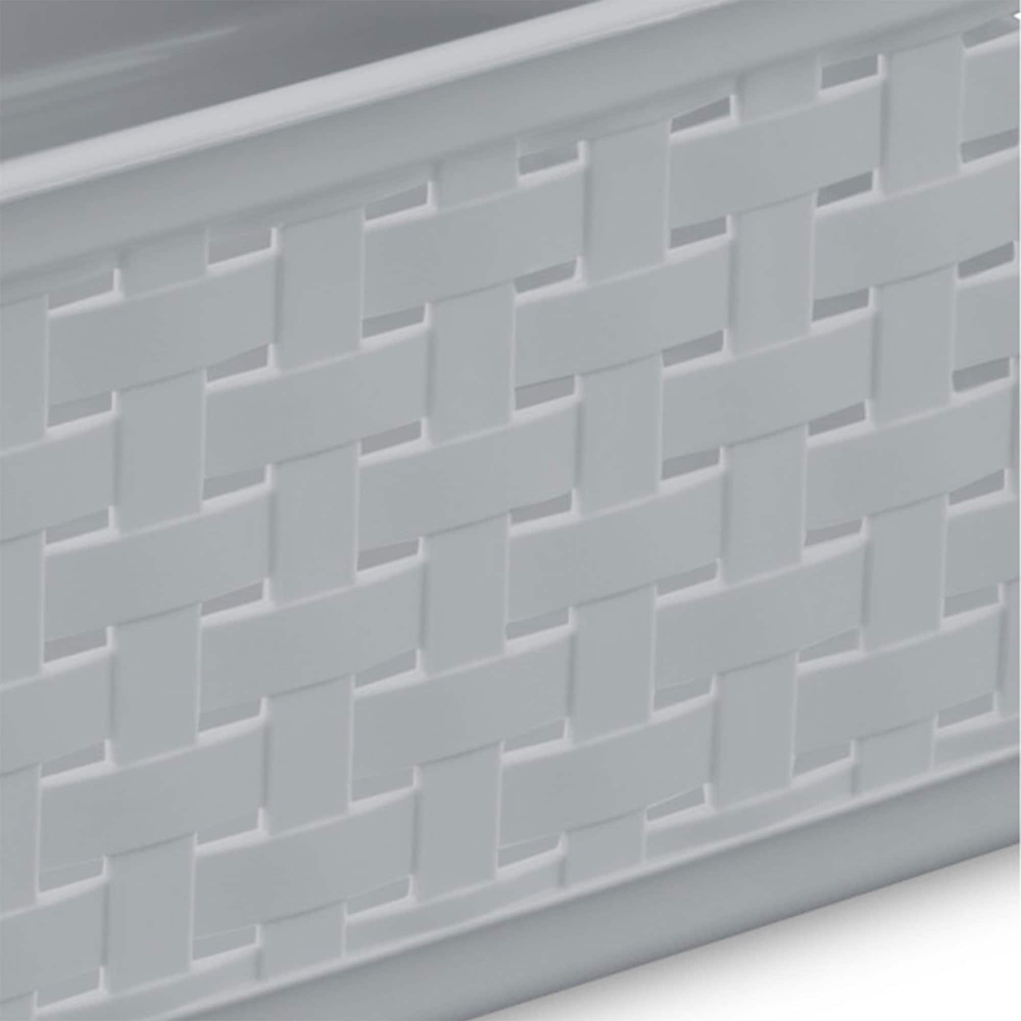 Sterilite Sterilite Short Weave Basket, Decorative Storage Bin, Organize the Closet, Bathroom or Classroom (Set of 6)