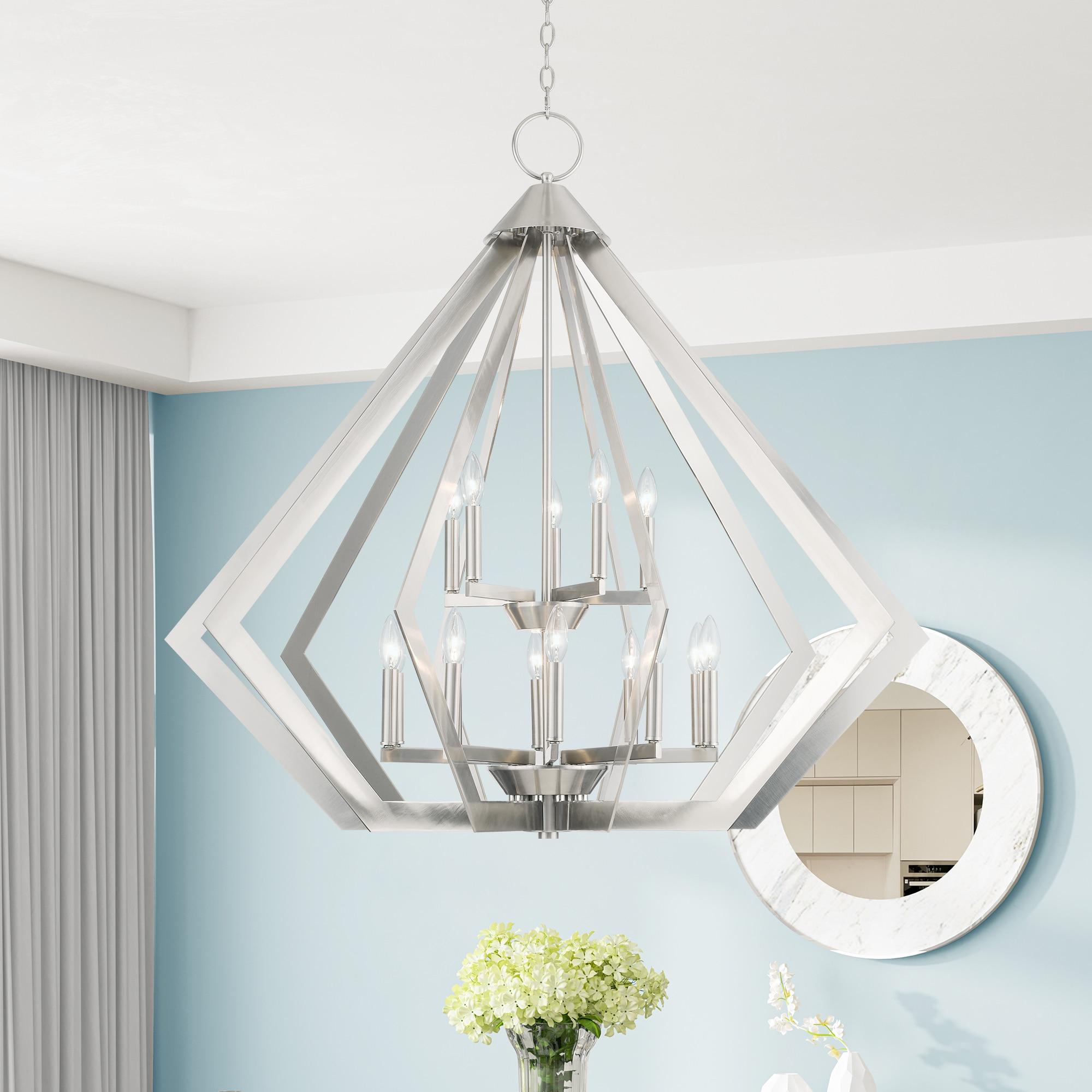 Livex Lighting Prism 15 Light Foyer Chandelier in Brushed Nickel
