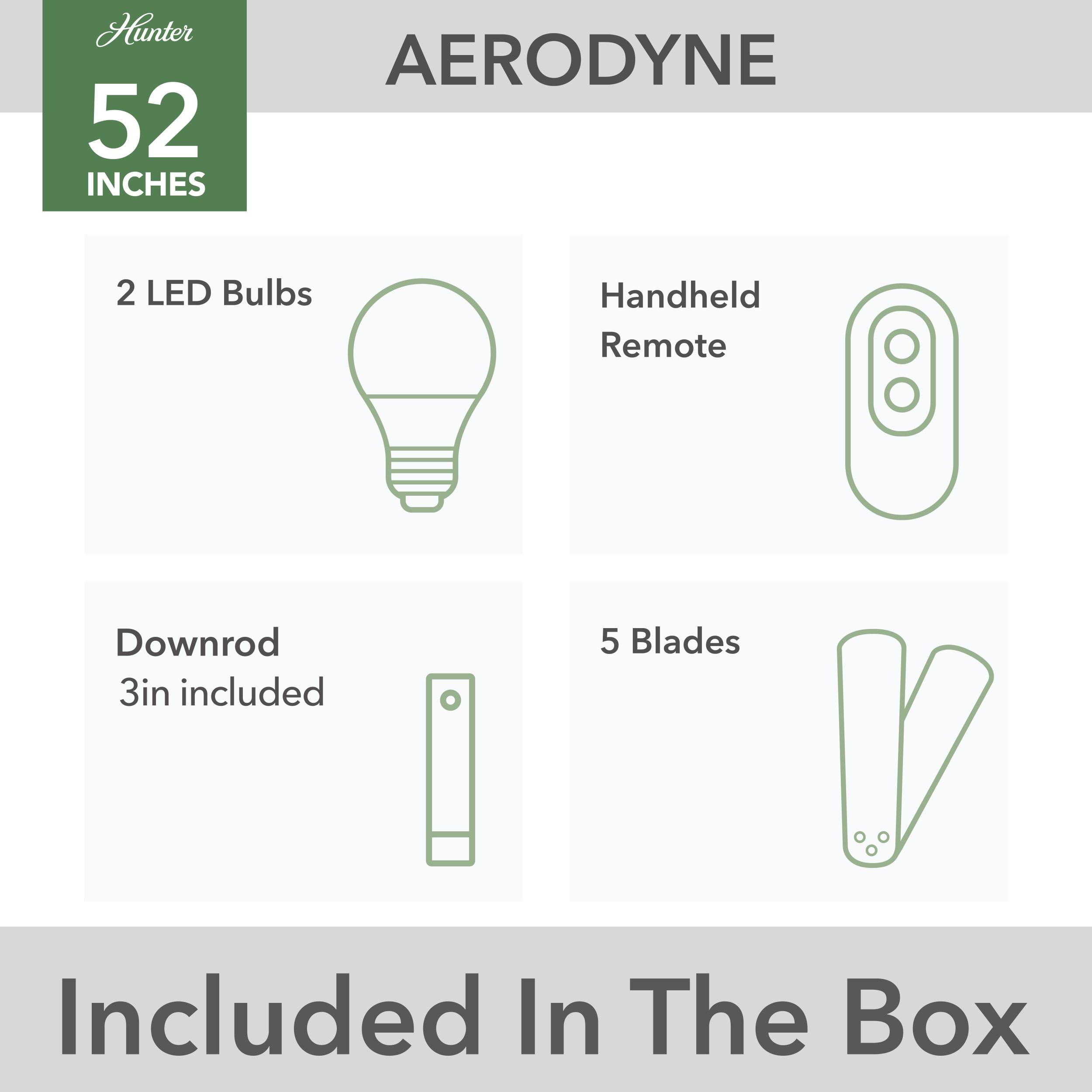 52" Aerodyne 5 - Blade Smart Standard Ceiling Fan with Lights and Remote