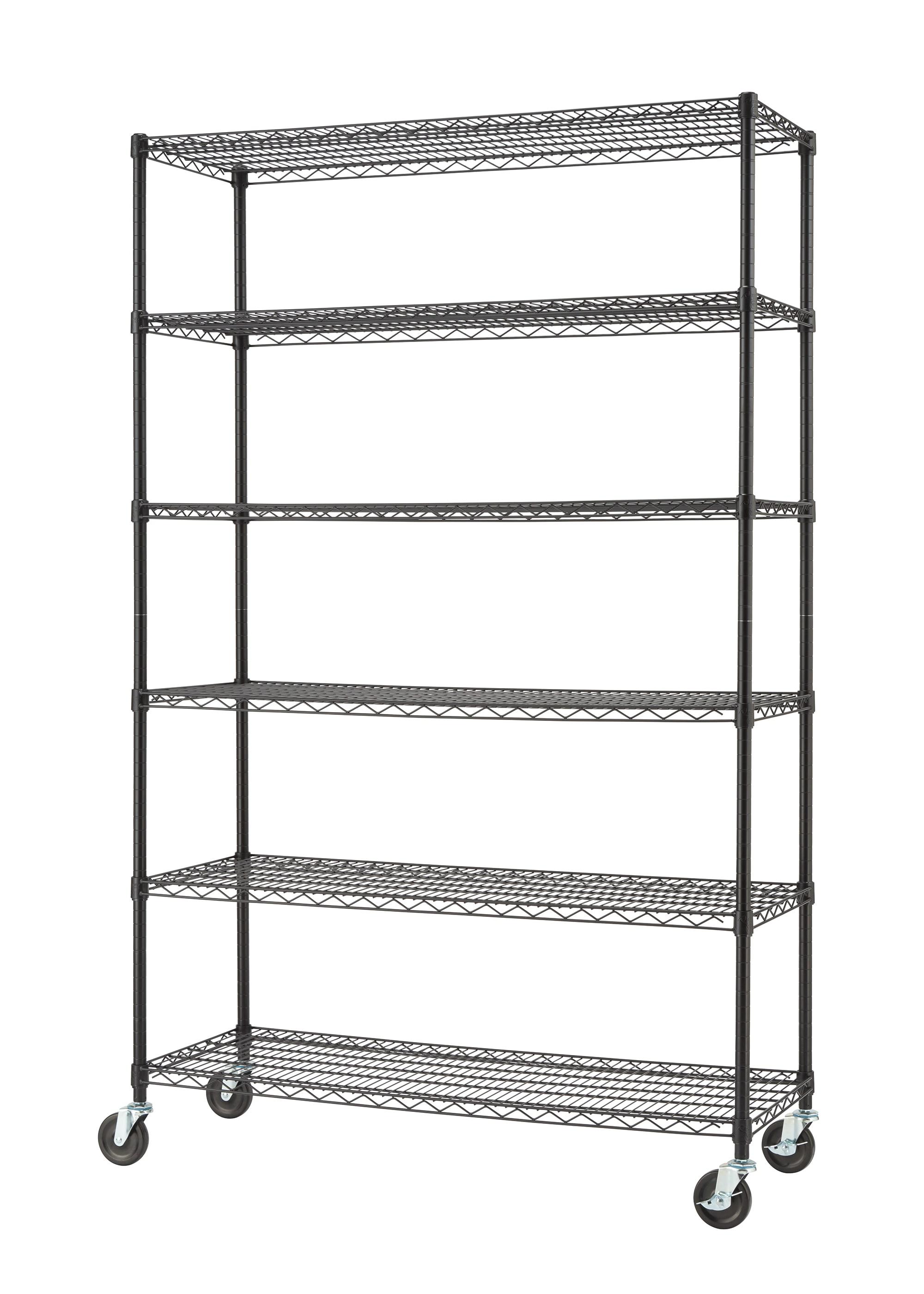 Trinity TRINITY EcoStorage 6-Tier NSF Steel Wire Shelving Unit w/ Wheels (48 in. W x 18 in. D)