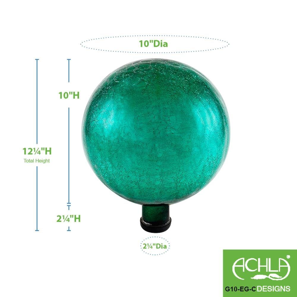 Achla Designs 10 Inch Gazing Glass Globe Garden Ornament, Emerald Green