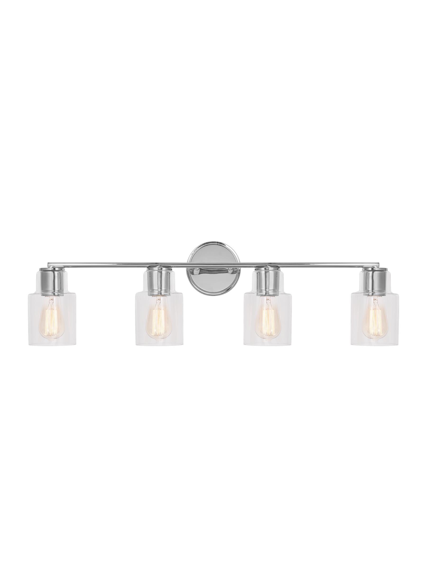 Scott Living Sayward 32.375-in 4-Light Chrome Transitional Vanity Light