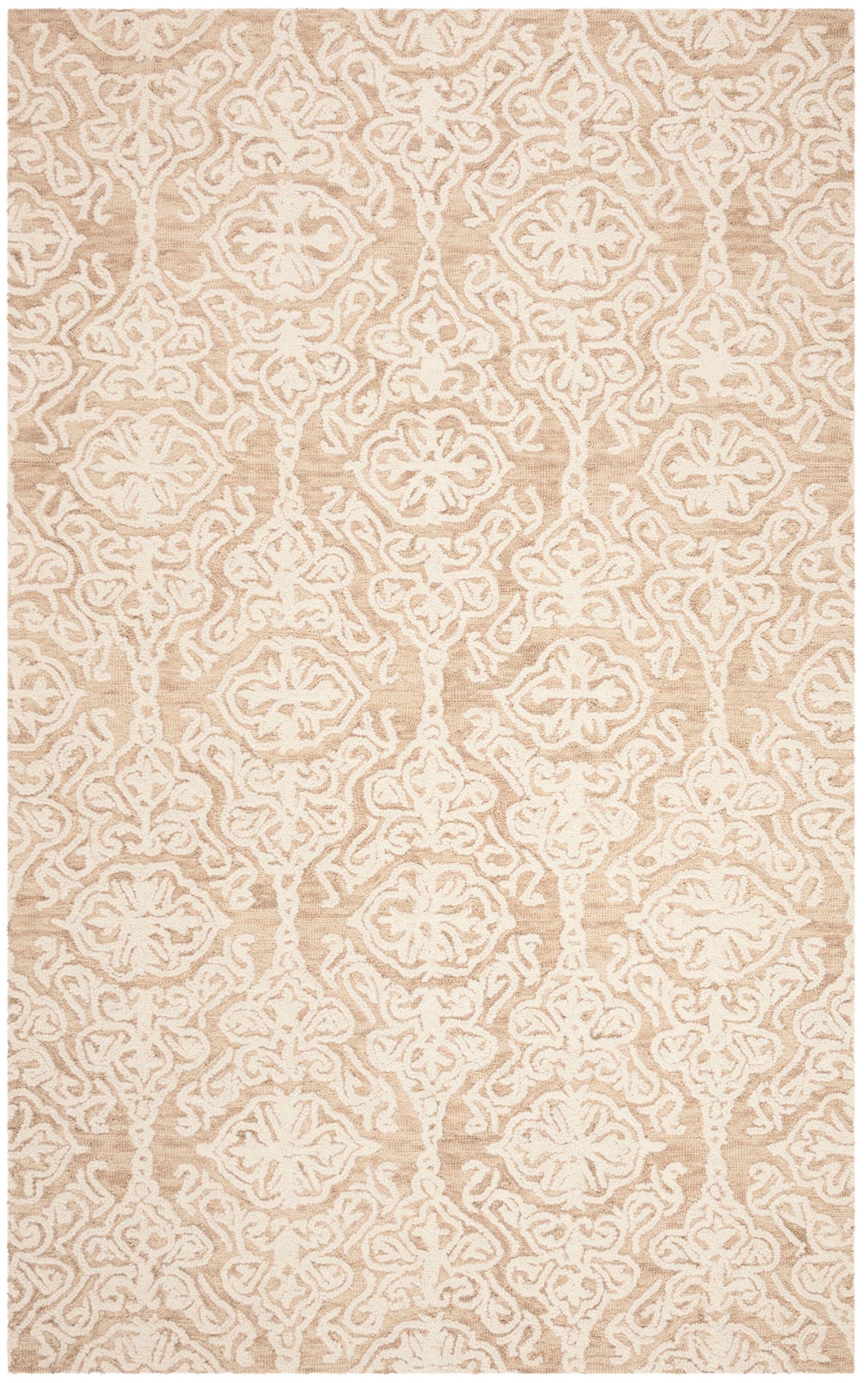 Blossom BLM112 Hand Tufted Indoor Area Rug - Beige/Ivory - 5'x8' - Safavieh