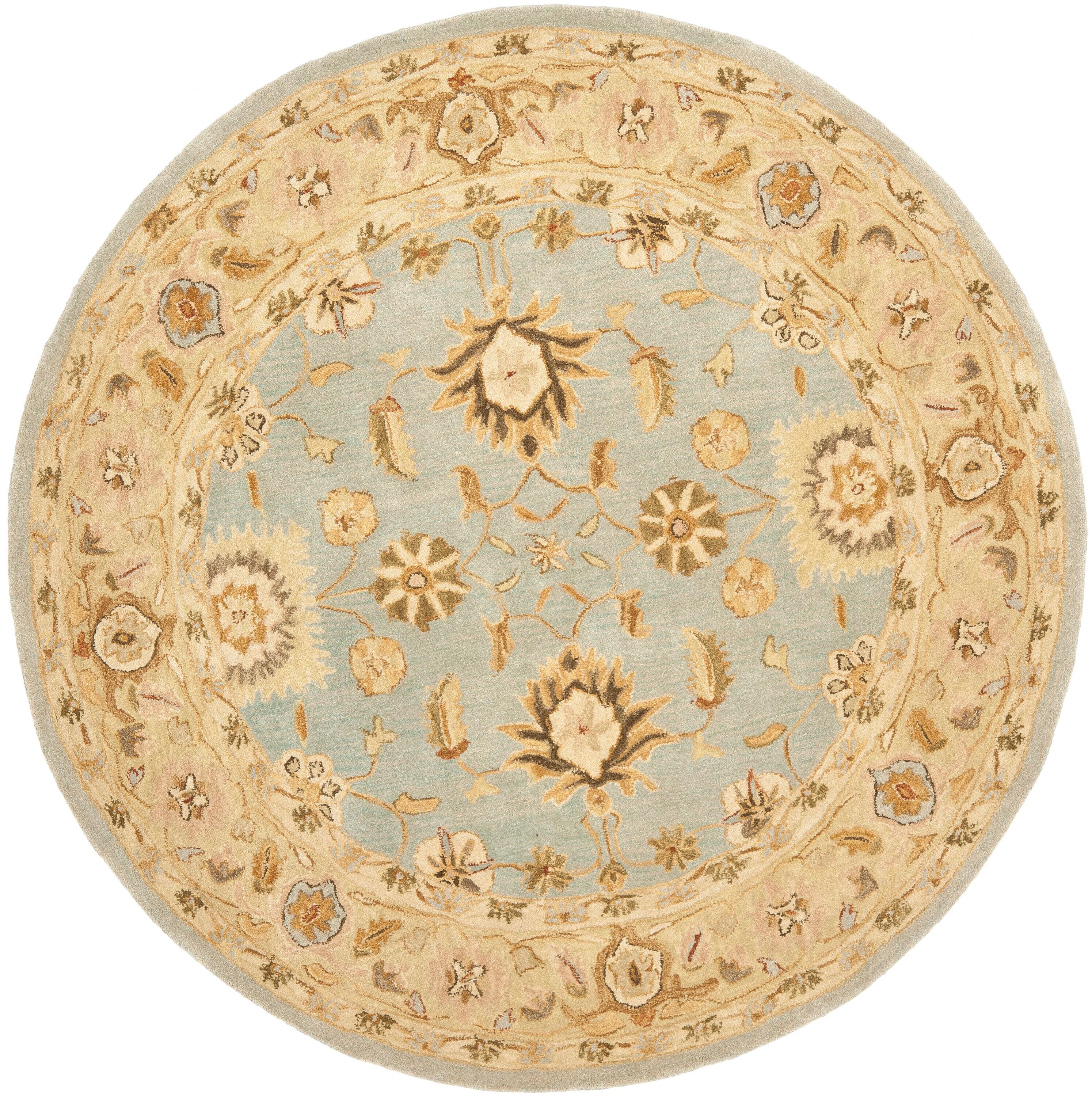 Anatolia AN556 Hand Tufted Indoor Area Rug - Light Blue/Sage - 8' Round - Safavieh