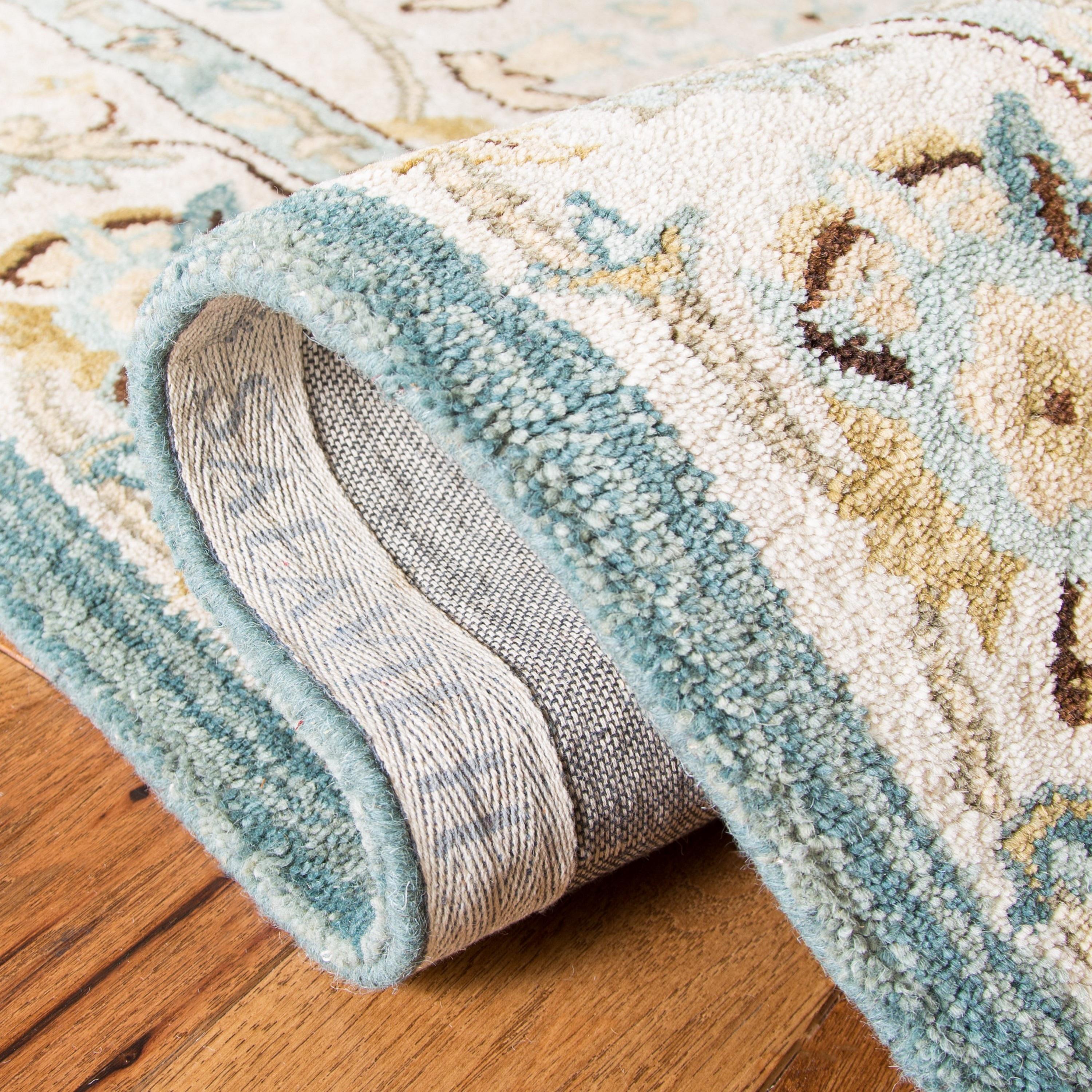 Antiquity AT812 Hand Tufted Indoor Area Rug - Peacock/Blue - 6'x9' - Safavieh
