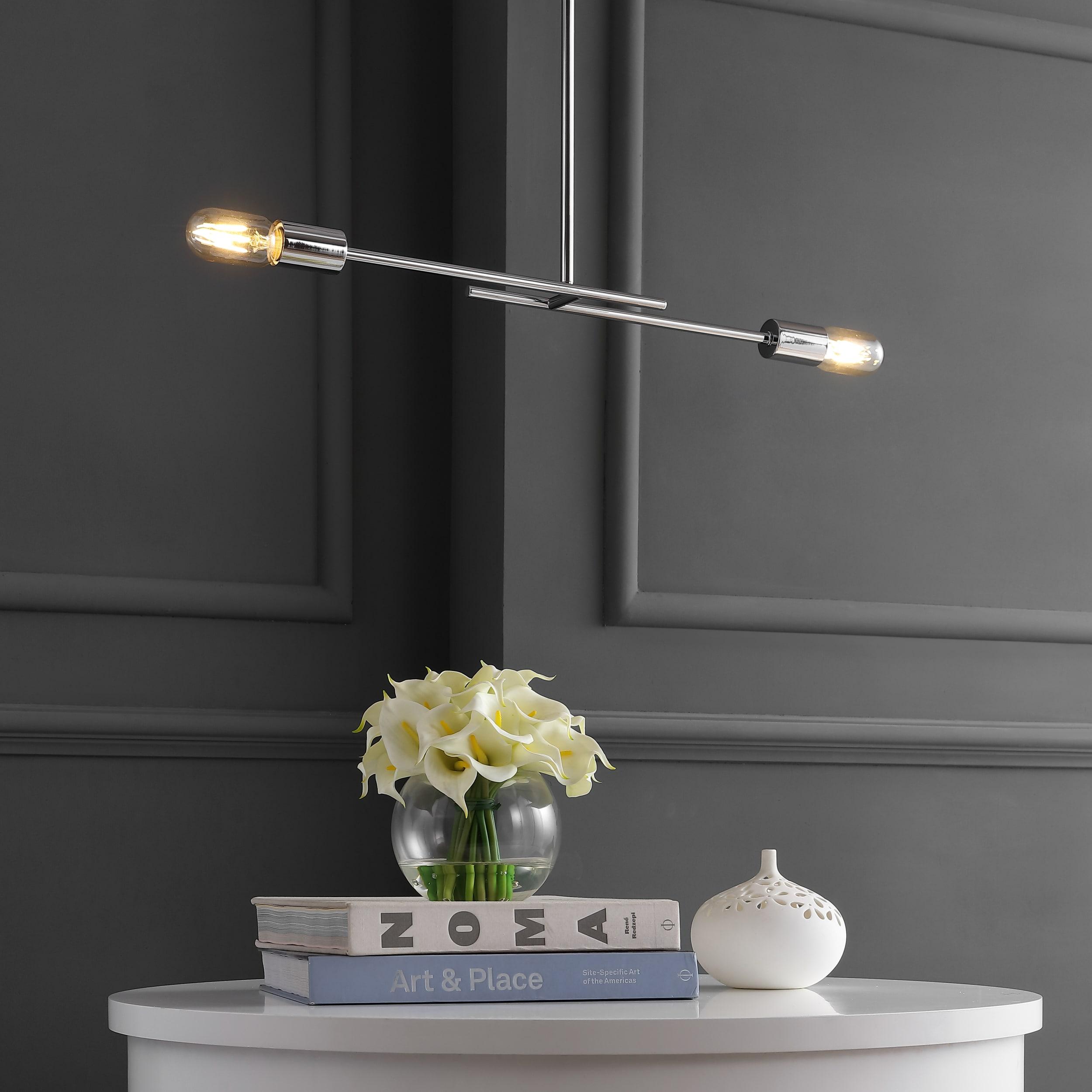 Turing 30.5" Adjustable Metal LED Linear Pendant, Chrome