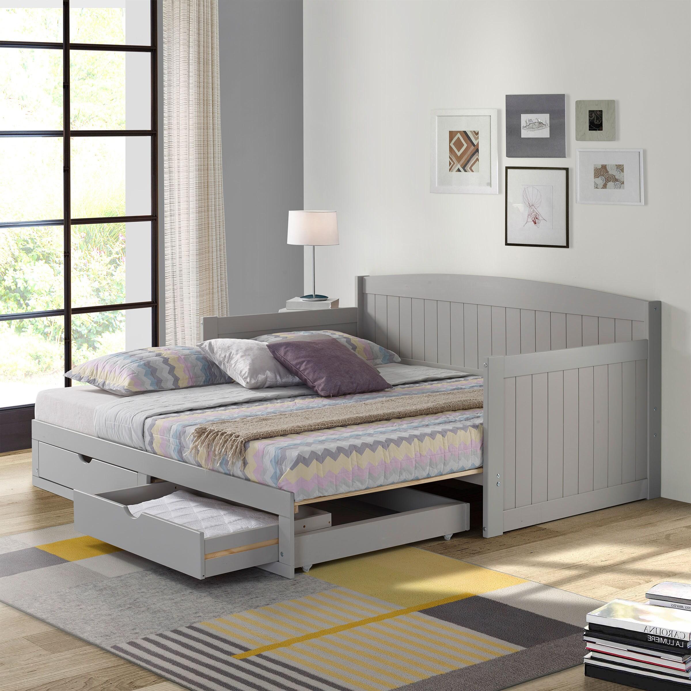 Alaterre Furniture King Harmony Kids' Daybed with Conversion Dove Gray