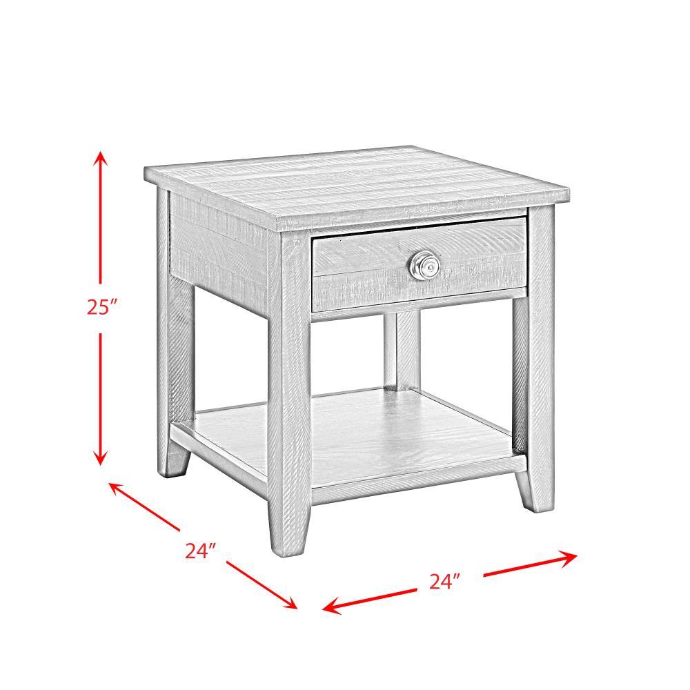 Picket House Furnishings Kahlil End Table with Drawer Espresso : Mid-Century Modern, Acacia & Pine Frame, Spot Clean
