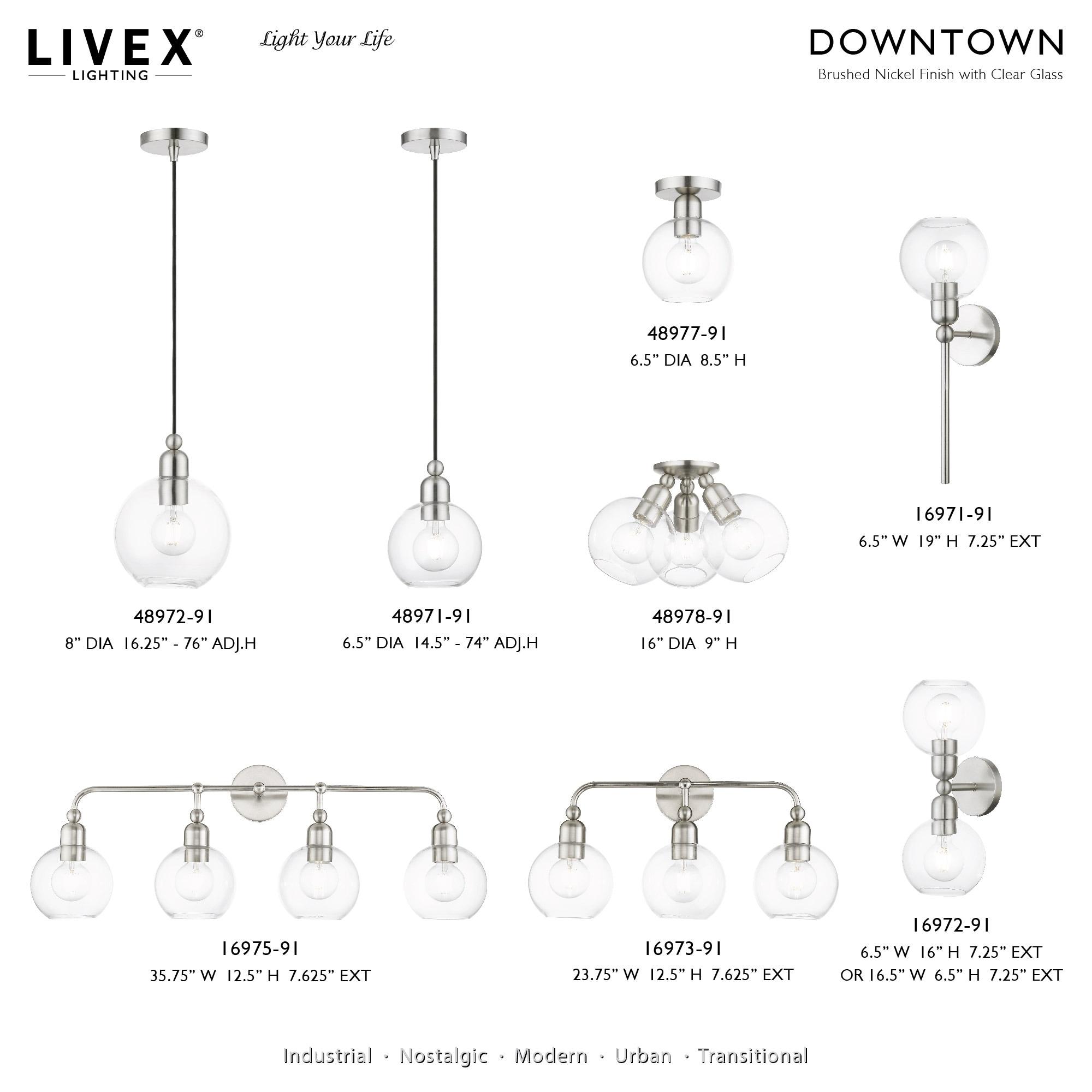 Livex Lighting Downtown 1 - Light Sconce in  Brushed Nickel