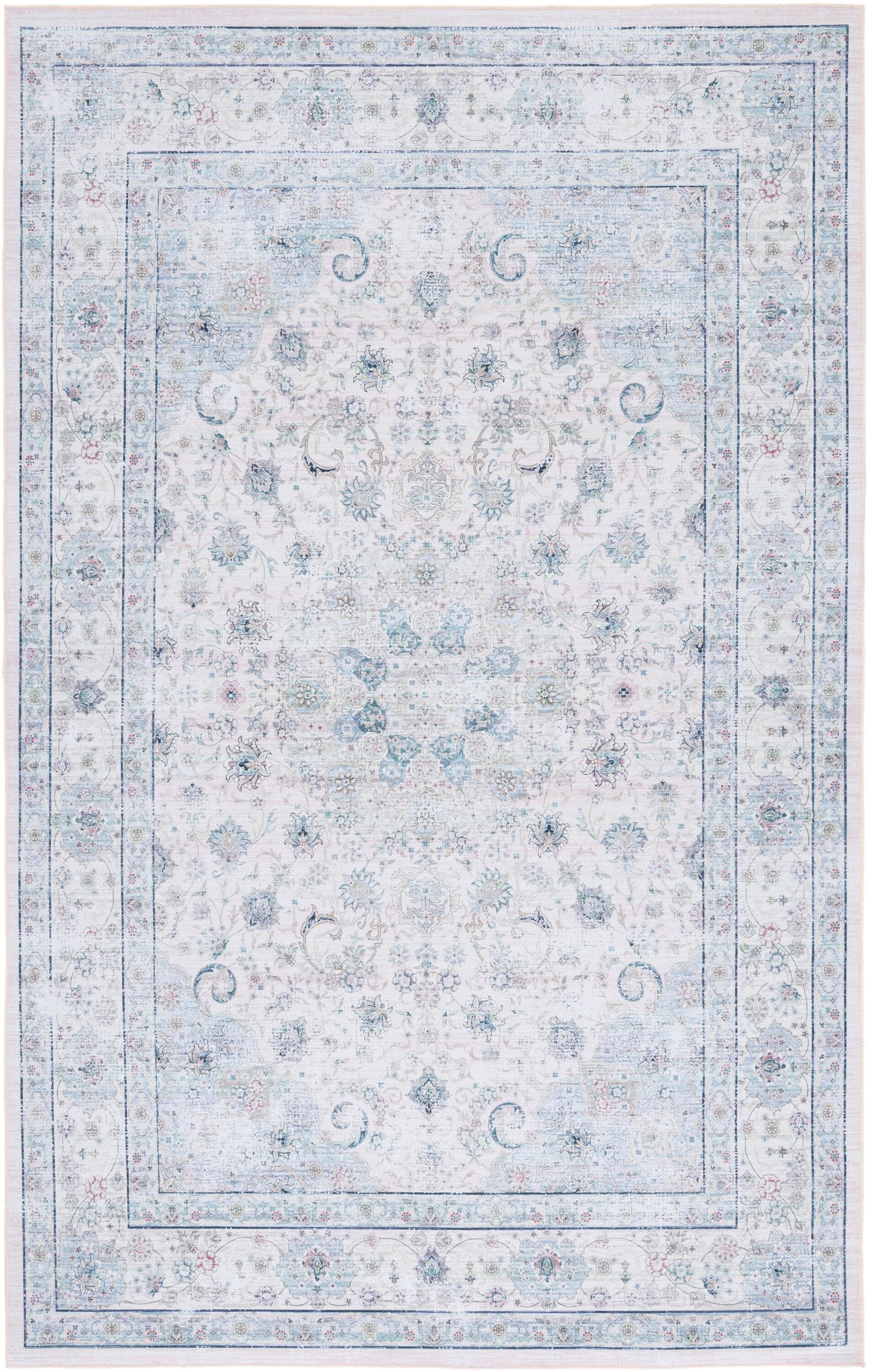 Tucson TSN165 Power Loomed Machine Washable Area Rug - Beige/Green - 6'x9' - Safavieh.