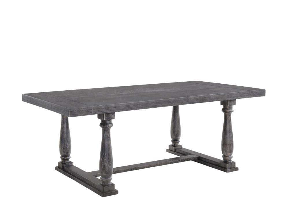 Weathered Gray Oak Rustic Rectangular Dining Table