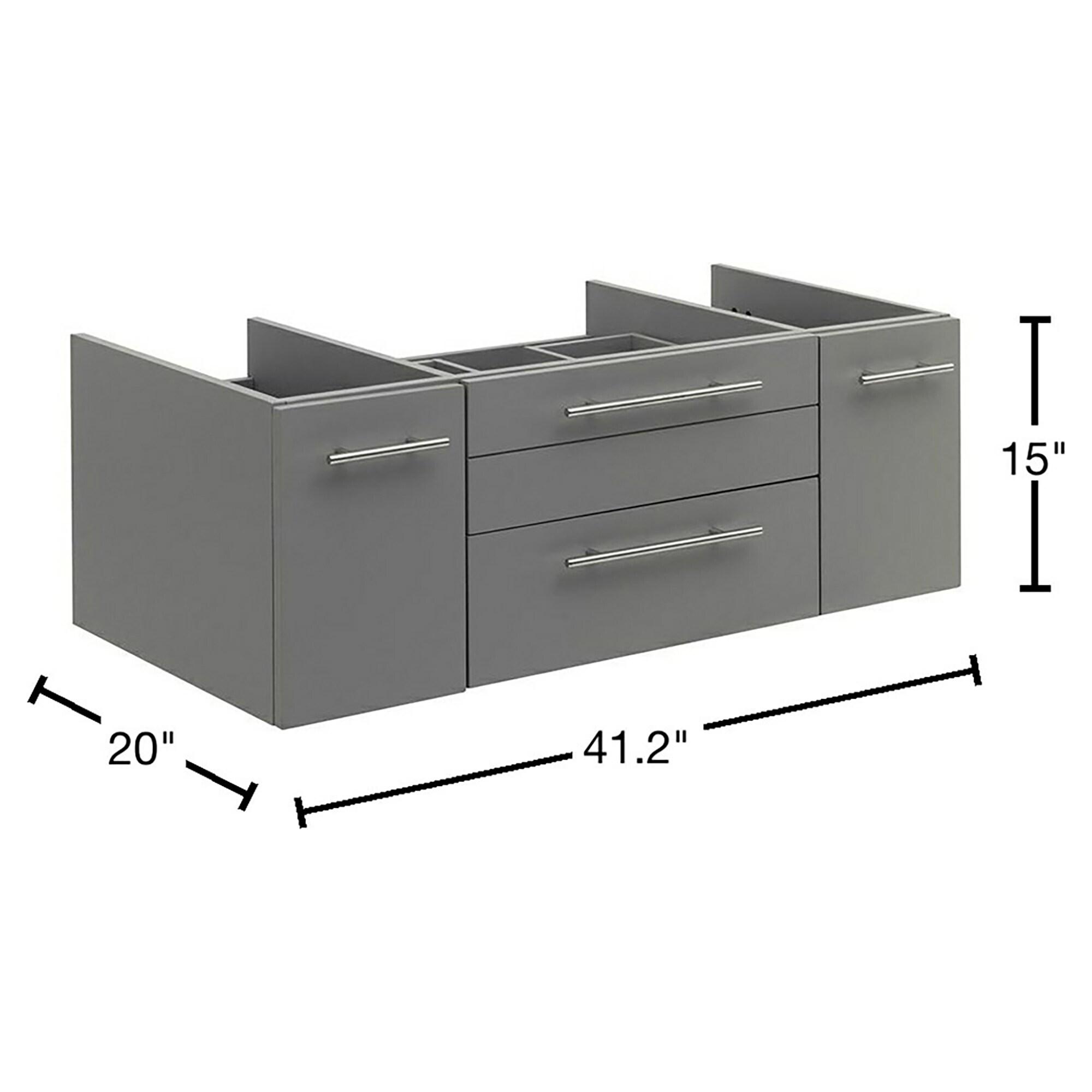 Fresca Lucera 42" Wall Mount Single Vessel Sink Bathroom Vanity Base Only (Top & Sink Not Included)