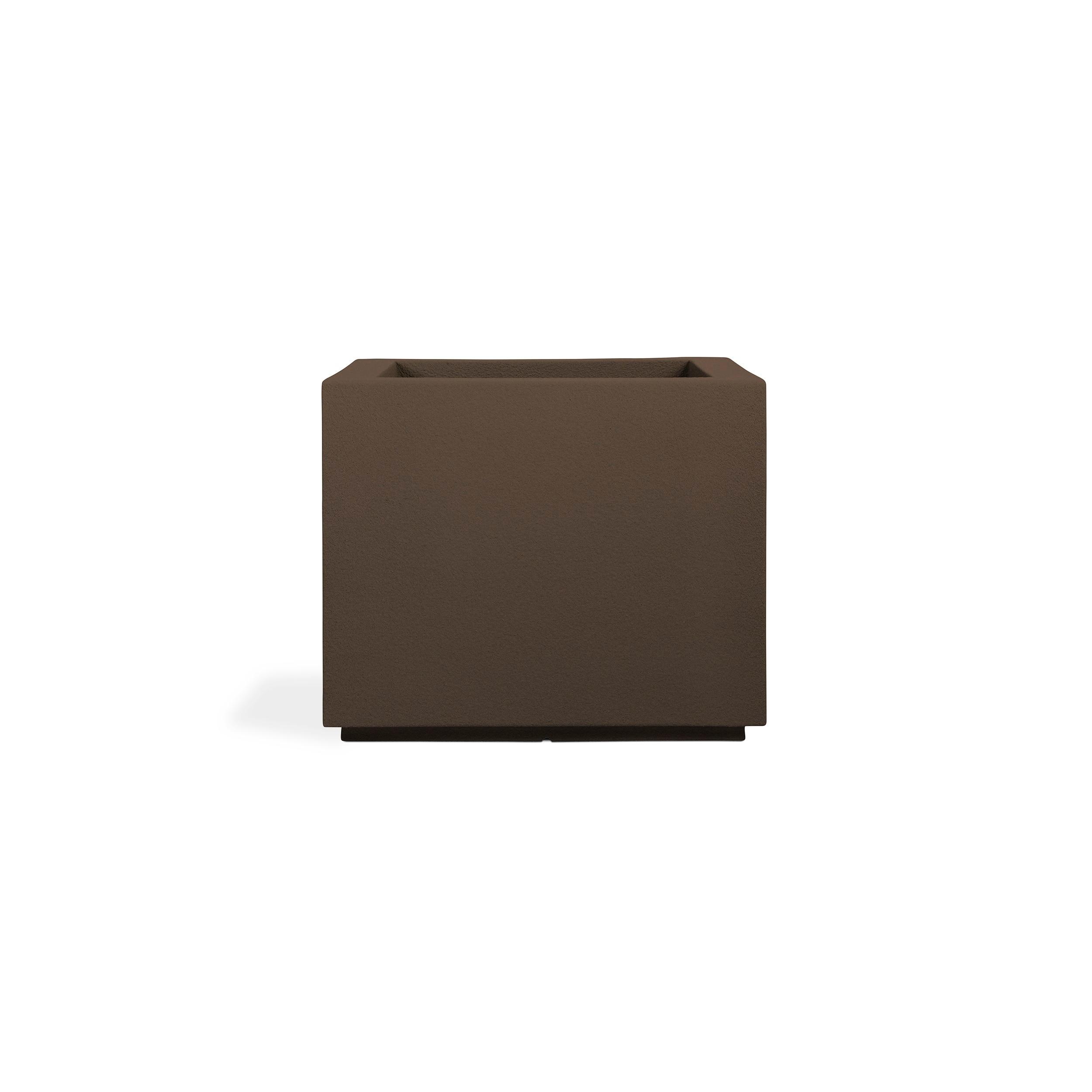 PolyStone Planters Monterrey 23 in. x 23 in. Brown Square Planter'