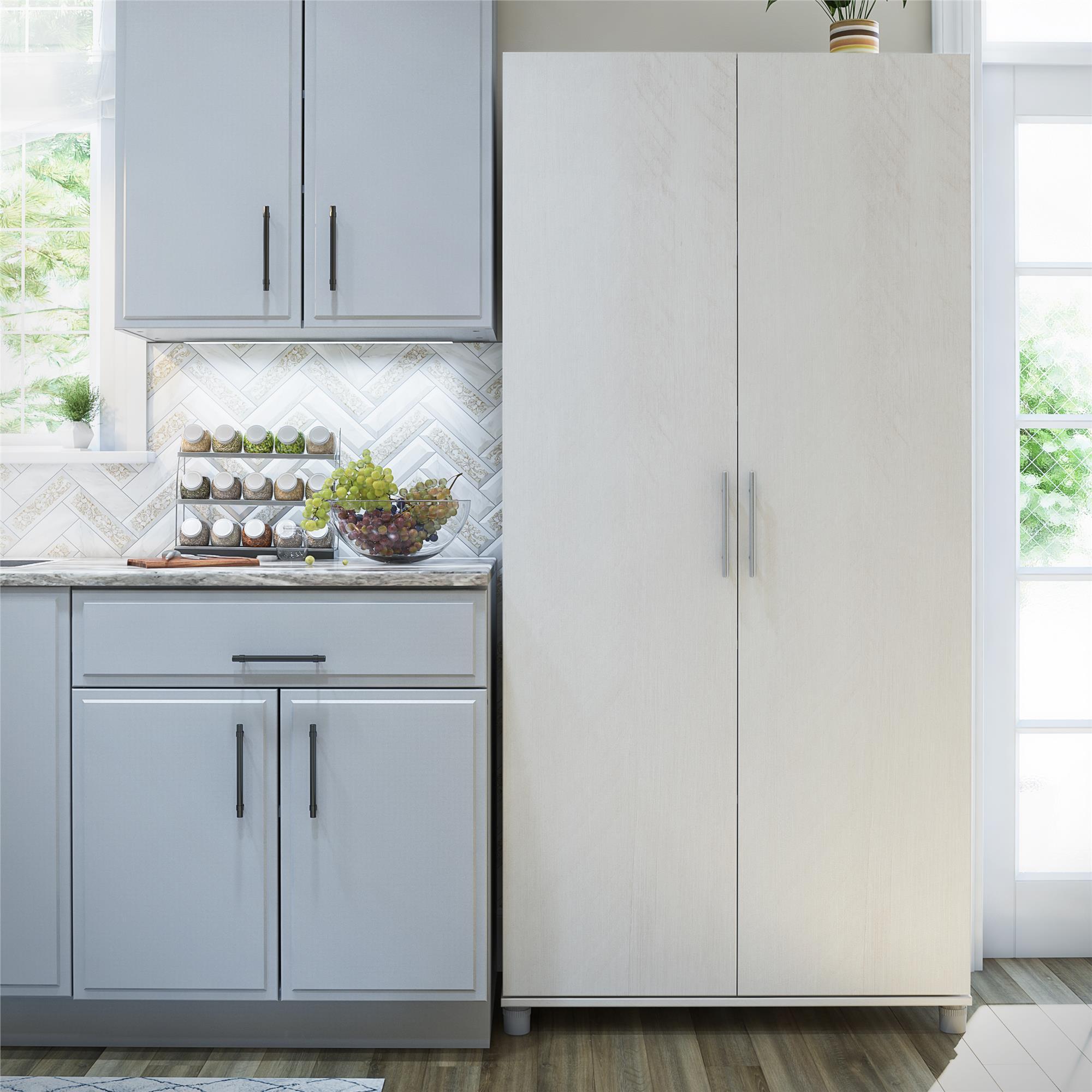 Systembuild Camberly 36" Utility Storage Cabinet, Ivory Oak