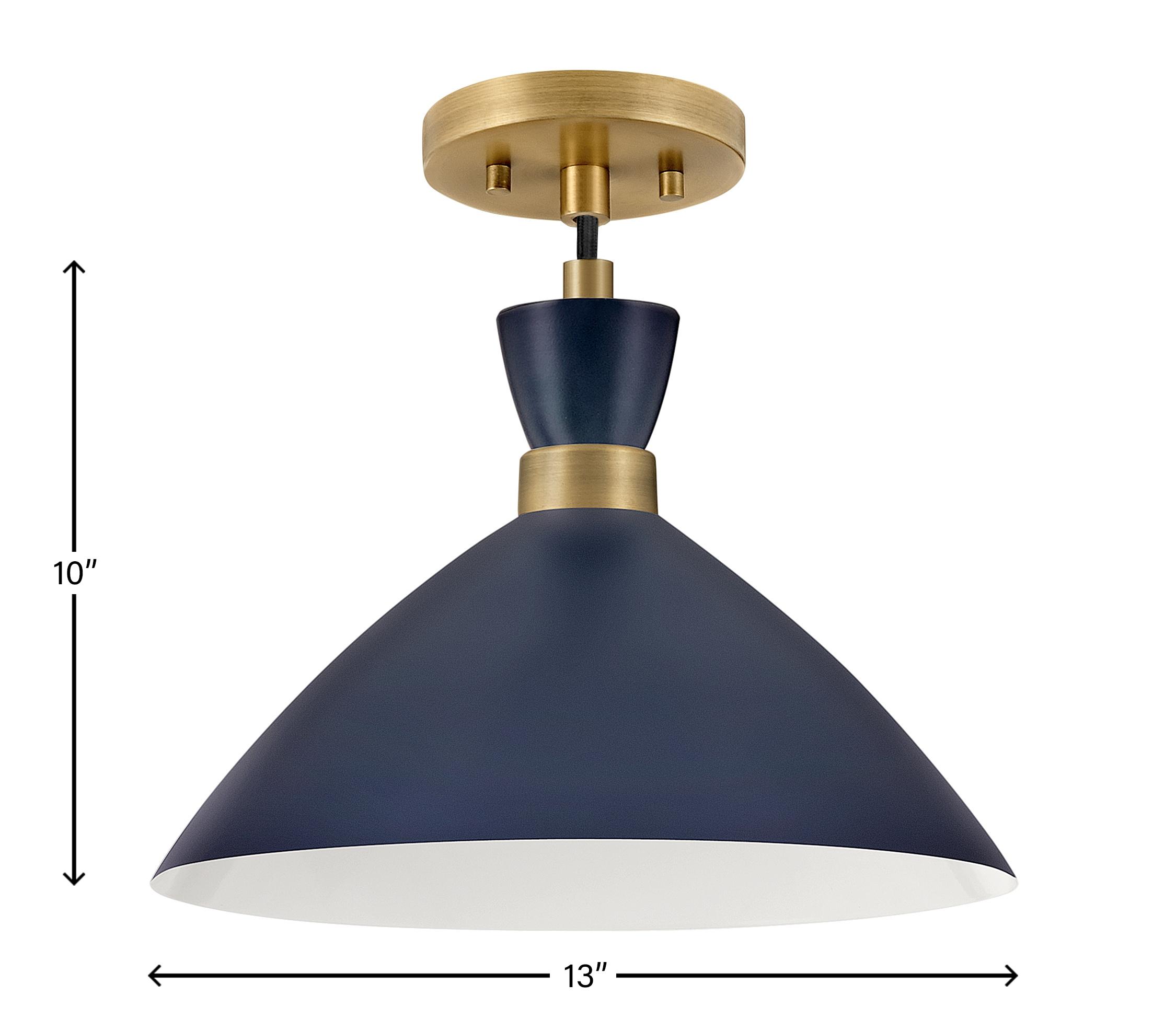Lark Simon 1 - Light Pendant in  Matte Navy/Heritage Brass