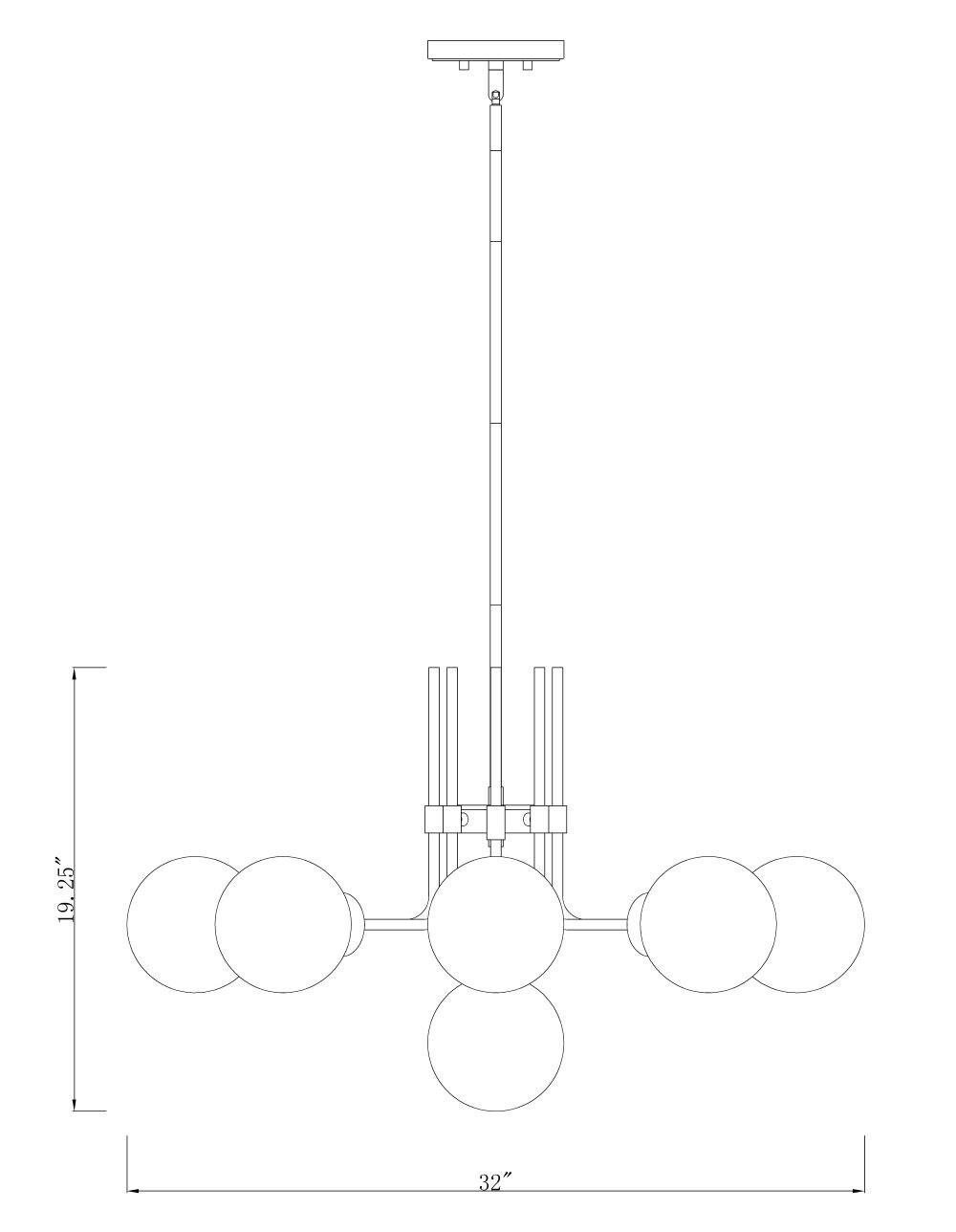 Z-Lite Parsons 9 - Light Chandelier in  Matte Black/Olde Brass