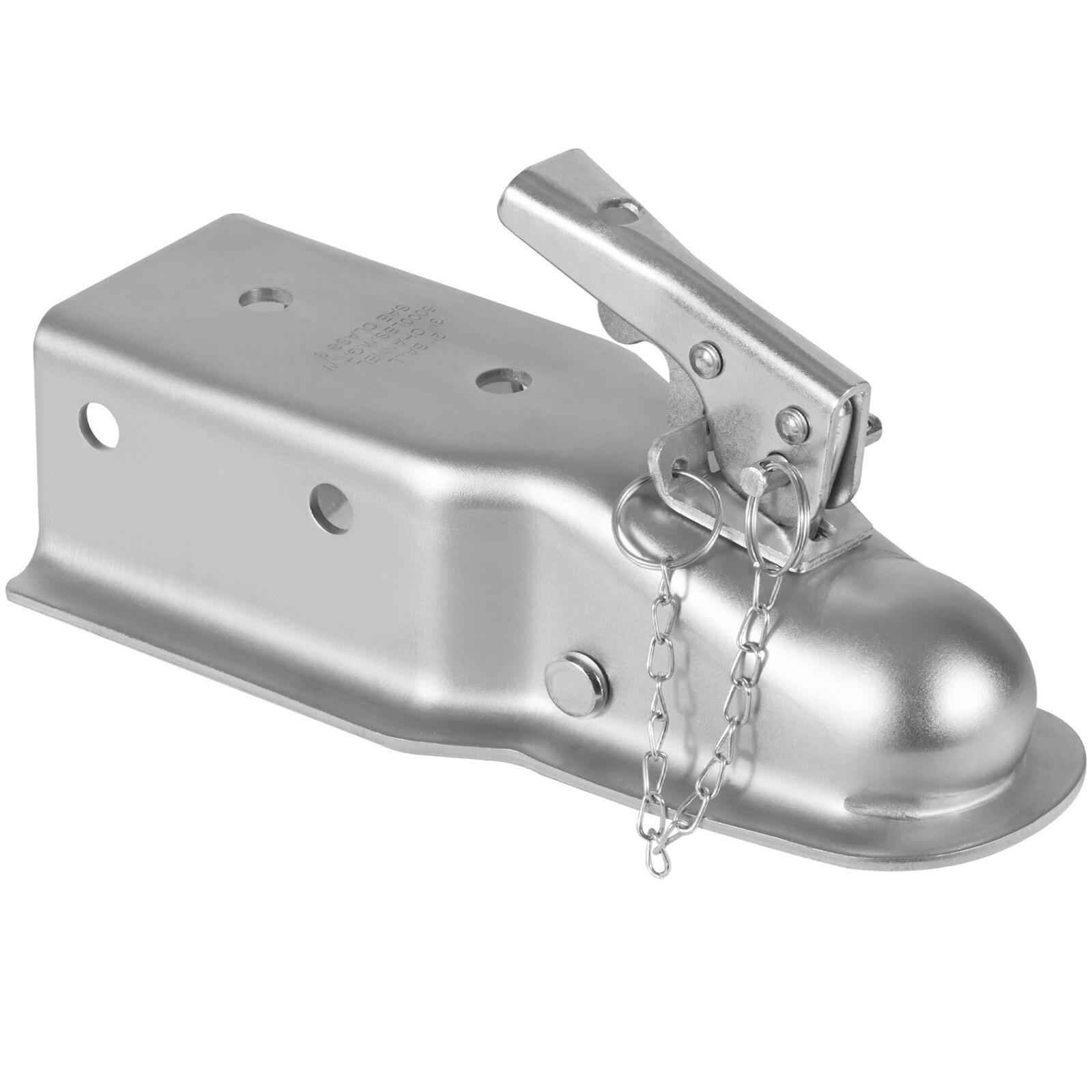 KFFKFF Straight Trailer Connector, Compatible with 2-Inch Hitch Ball, 3-Inch Channel, 5000 lbs Load Limit, Robust Trailer Tongue Connector, Perfect for Hauling Station Wagons, Zinc Coated Surface