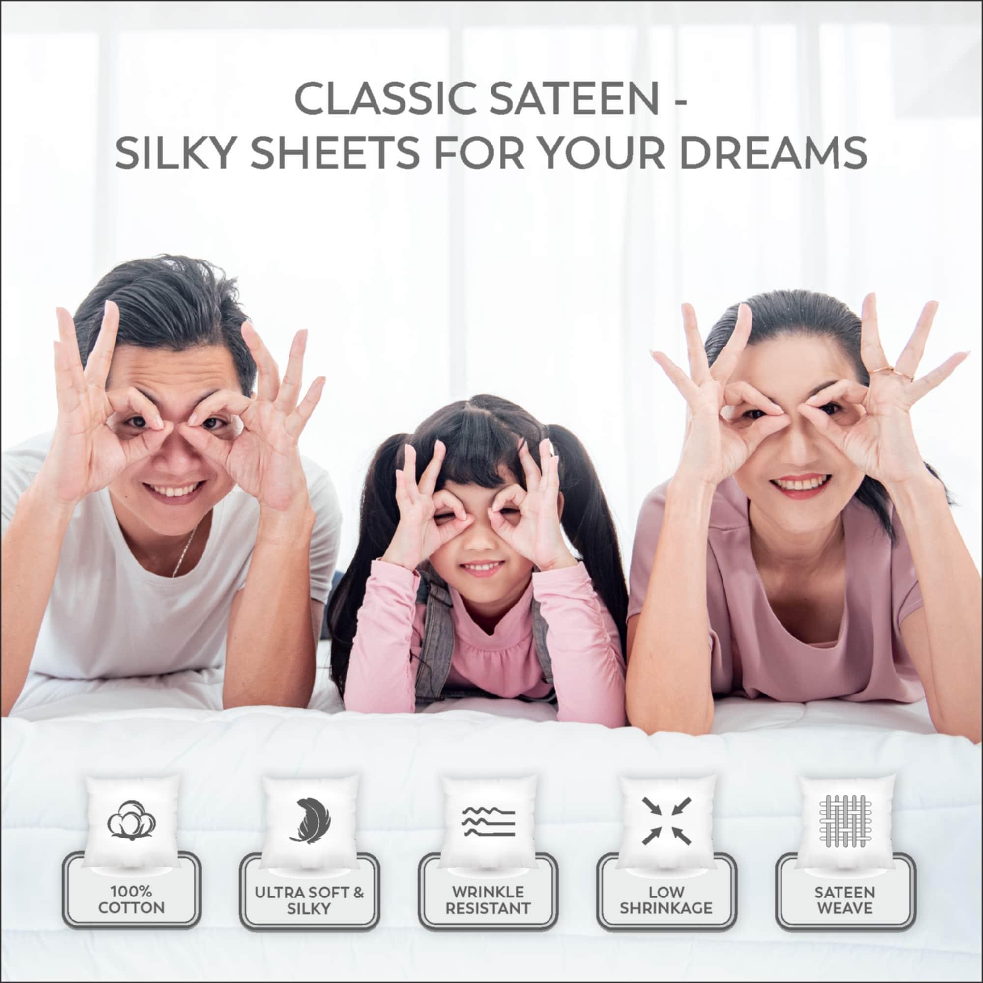 Color Sense 100% Cotton 300TC Ultra-Soft & Silky Wrinkle-Resistant Sheet Set