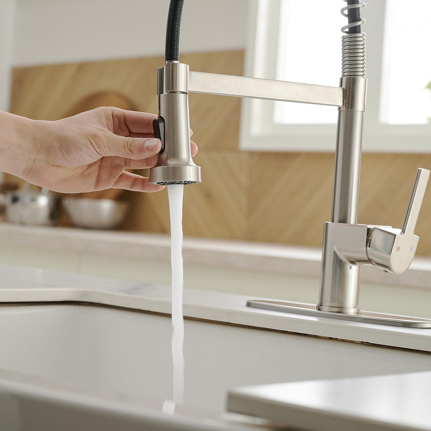 Pull Down Single Handle Kitchen Faucet with Accessories