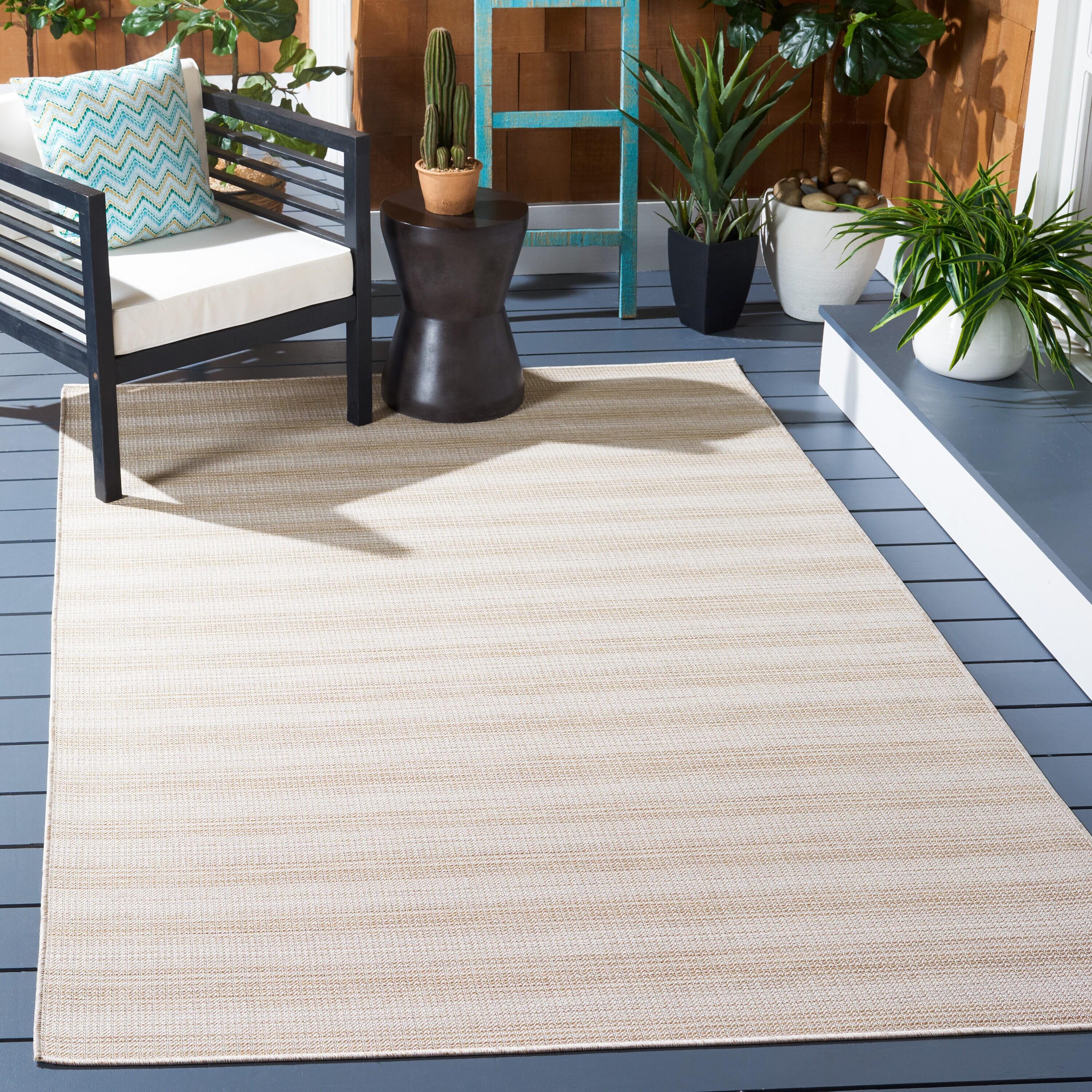 Hampton HTN231 Power Loomed Indoor/Outdoor Area Rug - Natural - 5'1"x7'6" - Safavieh.