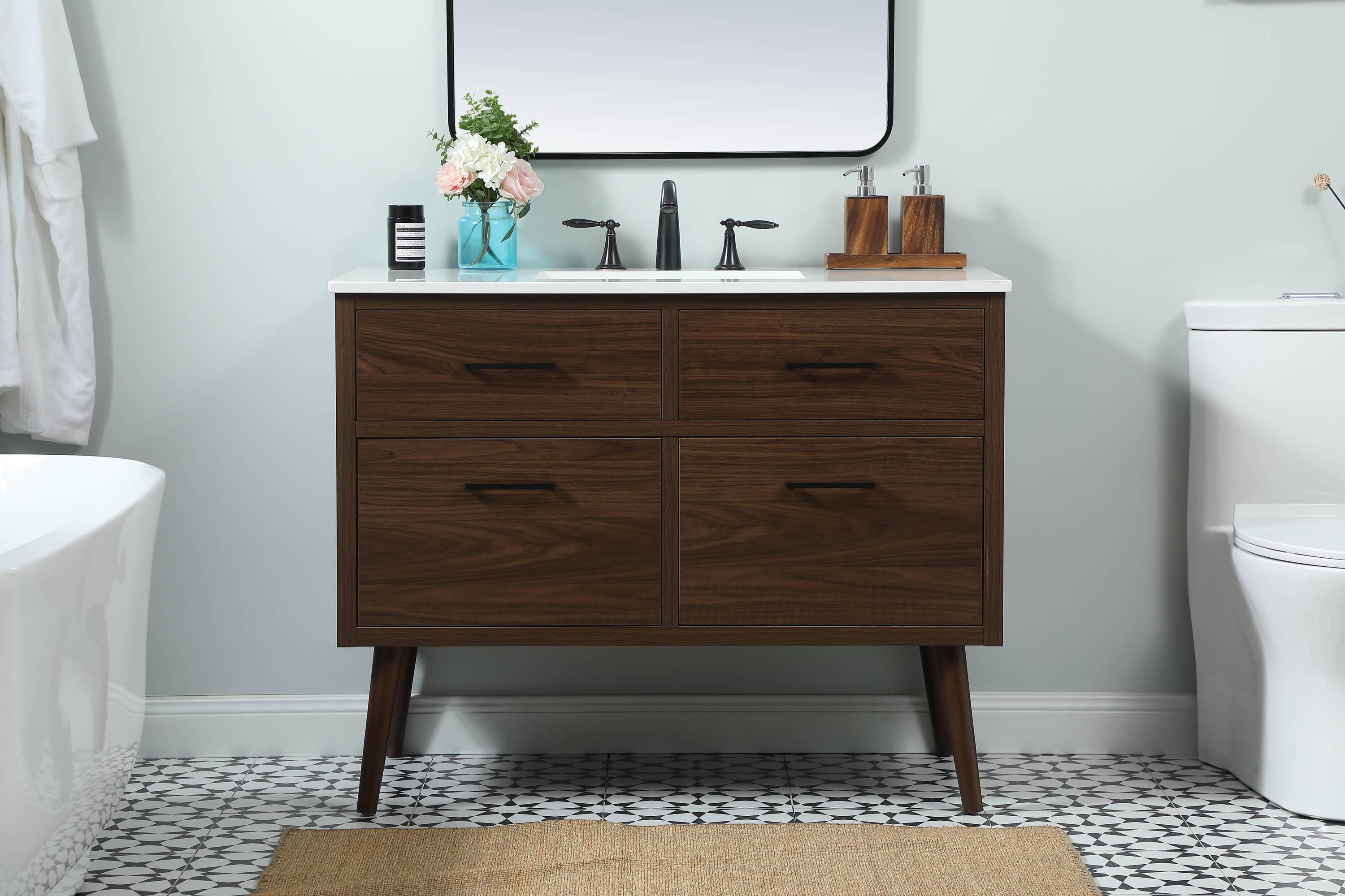 Elegant Kitchen and Bath Elegant Kitchen and Bath 42 Inch Single Bathroom Vanity in Natural Oak