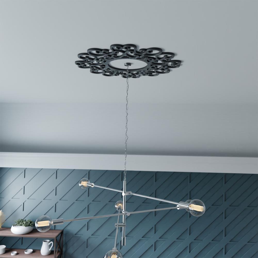 26"OD x 9 7/8"ID x 3/4"P Reims Architectural Grade PVC Pierced Ceiling Medallion, Antiqued Brass