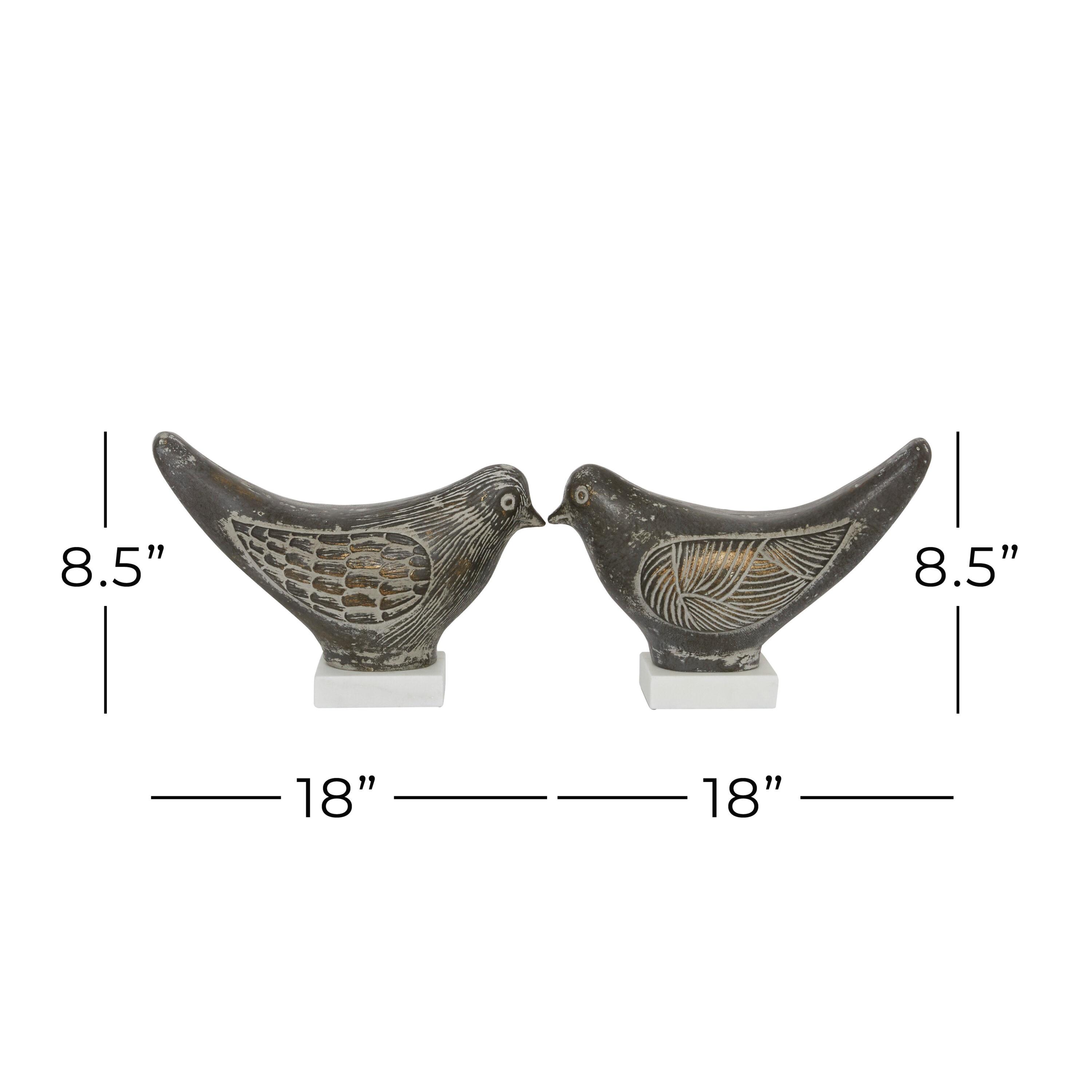 DecMode Ceramic Coastal Bird Sculpture, Brown 2 - Pieces