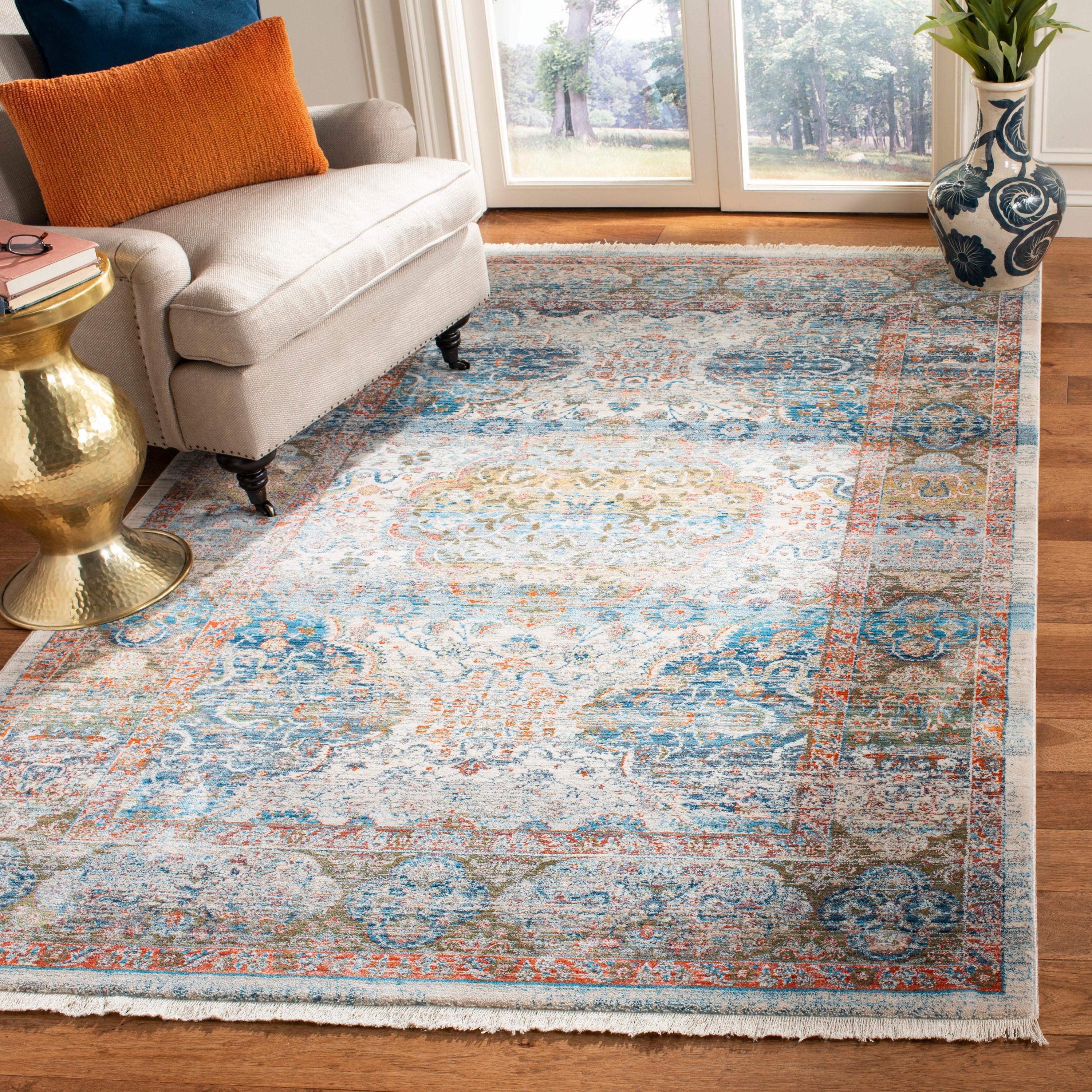 Vintage Persian VTP483 Power Loomed Area Rug - Beige/Blue - 9'x11'7" - Safavieh.