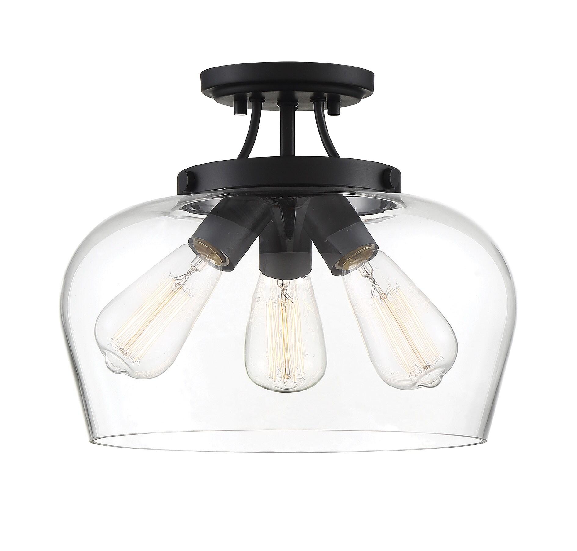 Savoy House Octave 3 - Light Semi-Flush Mount in  Black