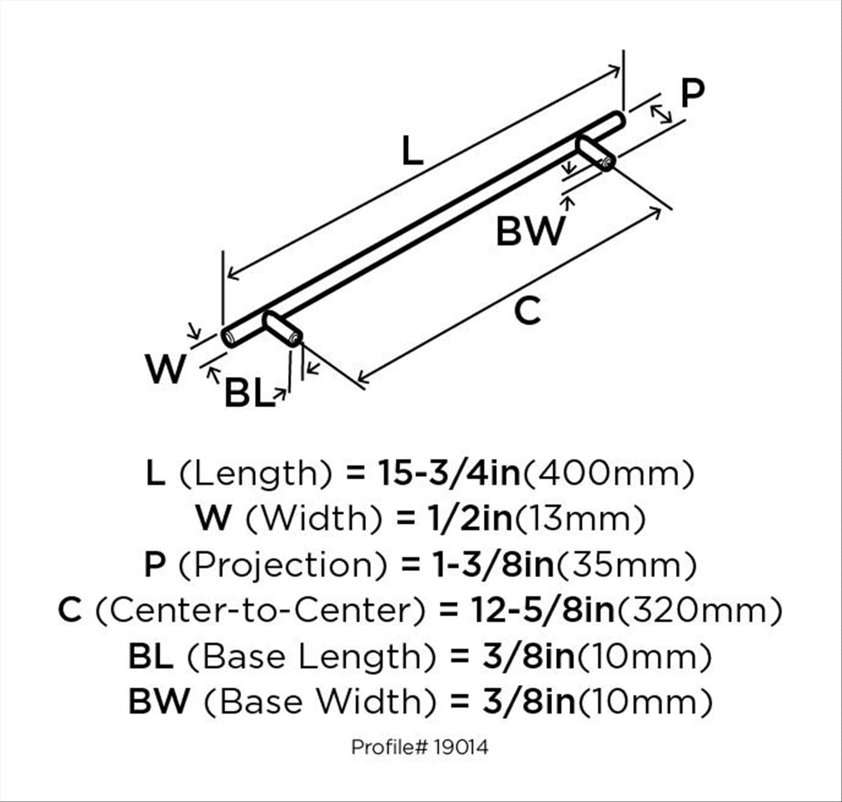 Bar Pulls 12 5/8" Center to Center Bar Pull