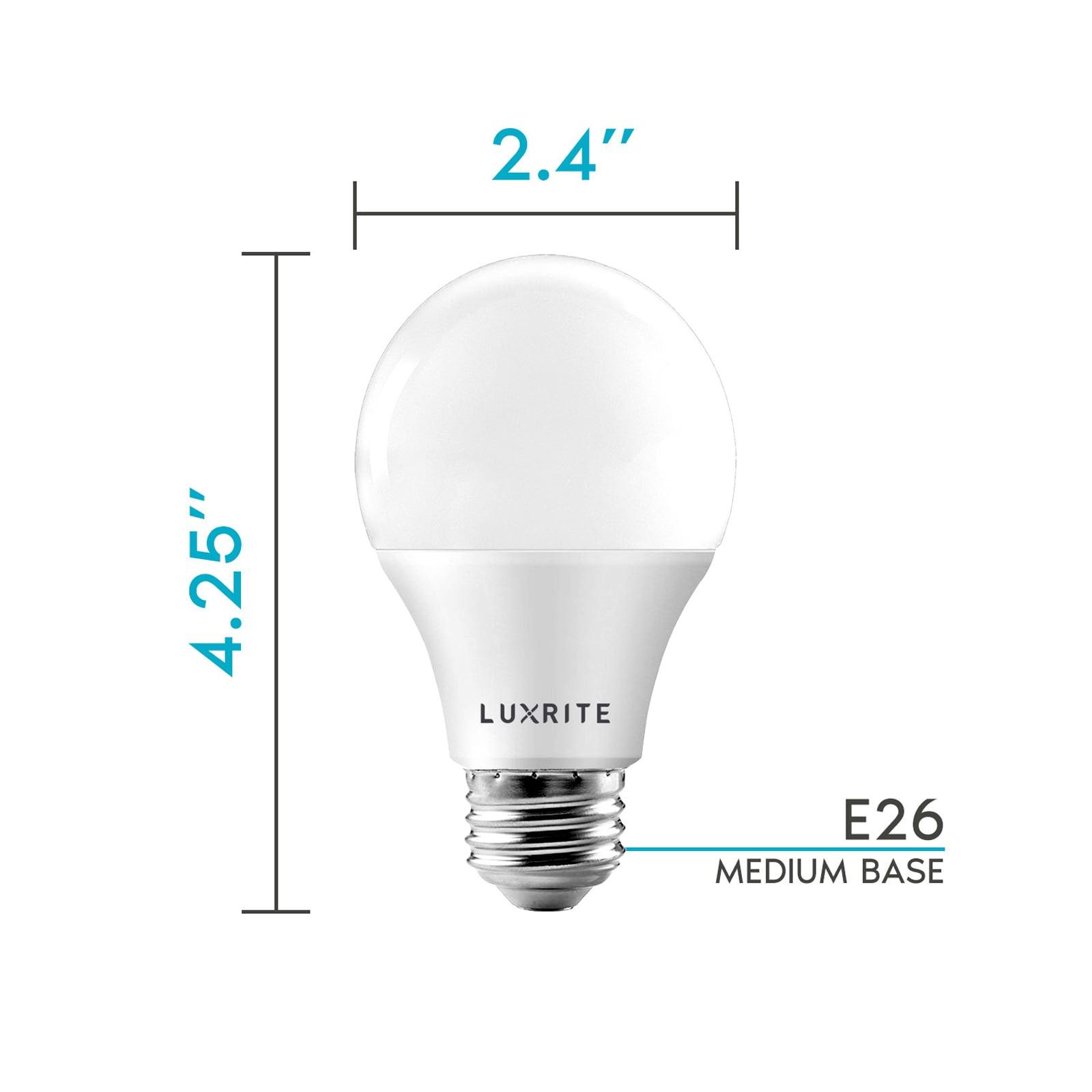 Luxrite A19 LED Dimmable Light Bulb 11W=75W Equivalent 2700K Warm White, 1100 Lumens E26, 6-Pack