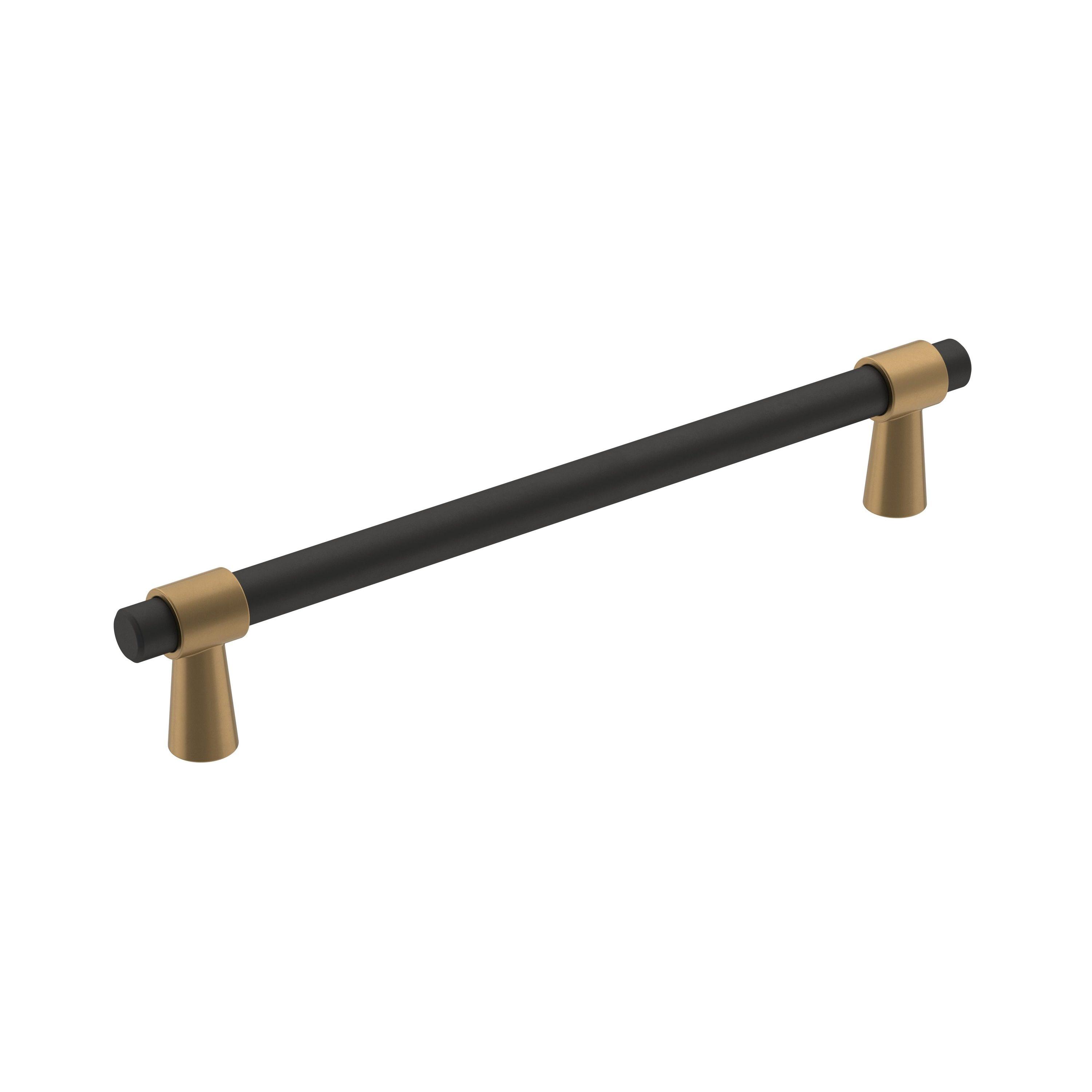 Amerock Mergence 6-5/16 inch (160mm) Center-to-Center Matte Black/Champagne Bronze Cabinet Pull