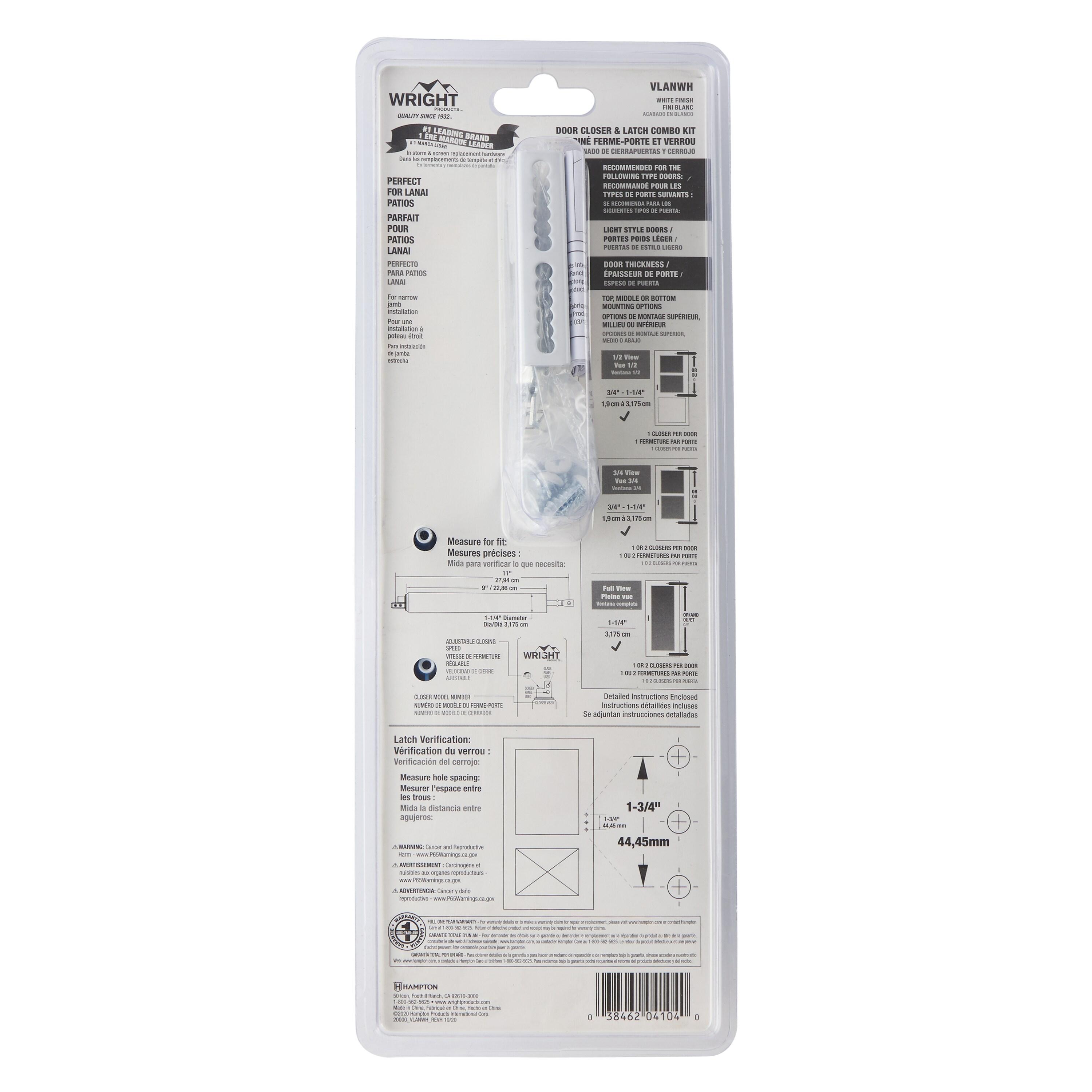 Wright White Steel Lanai Door Repair Kit 1 pk