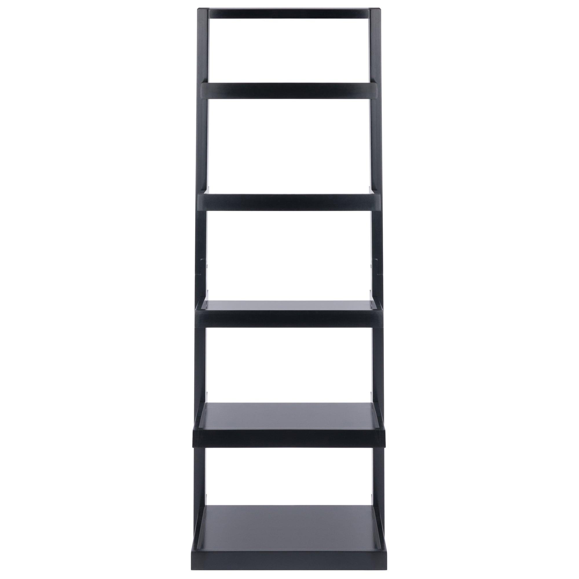 74.65" Bailey Leaning Shelf Black Finish - Winsome: 5-Tier Storage, Modern Design