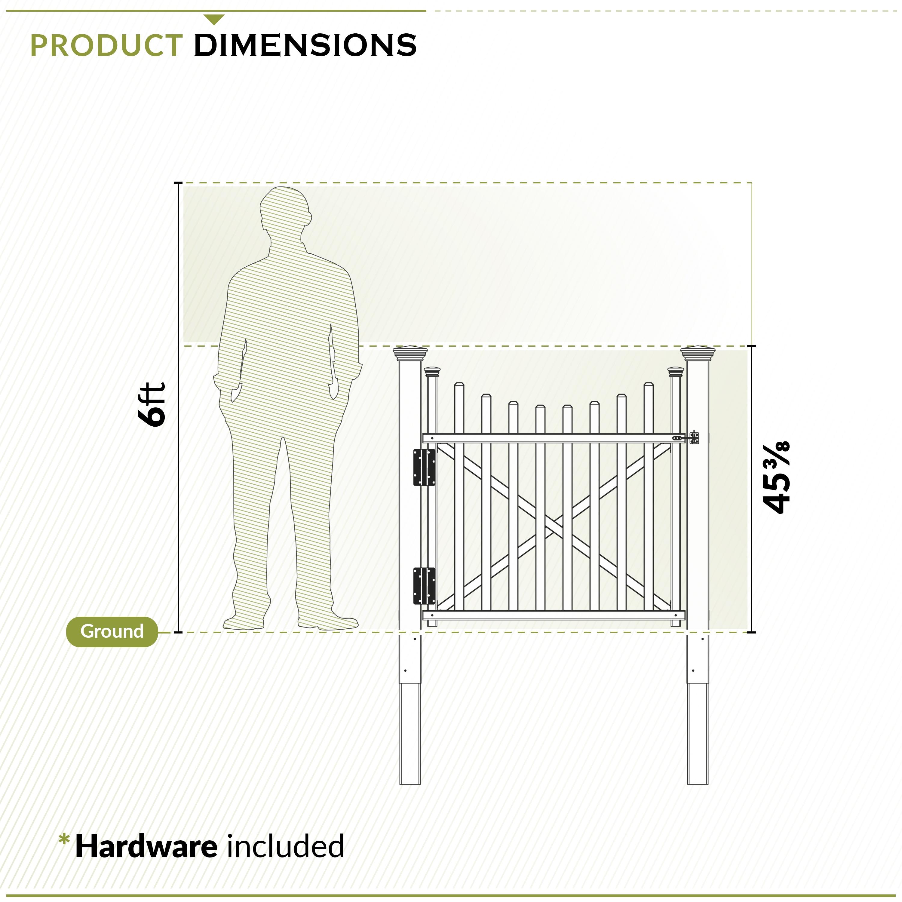 Zippity Outdoor Products 3.8ft H x 4.1ft W (1 Gate) Zippity Manchester Gate Kit, White Vinyl Picket Fence Gate Kit for Manchester Fence Panels, Gate for Backyard, Patio, Outdoor, & Garden Fence, ZP19019