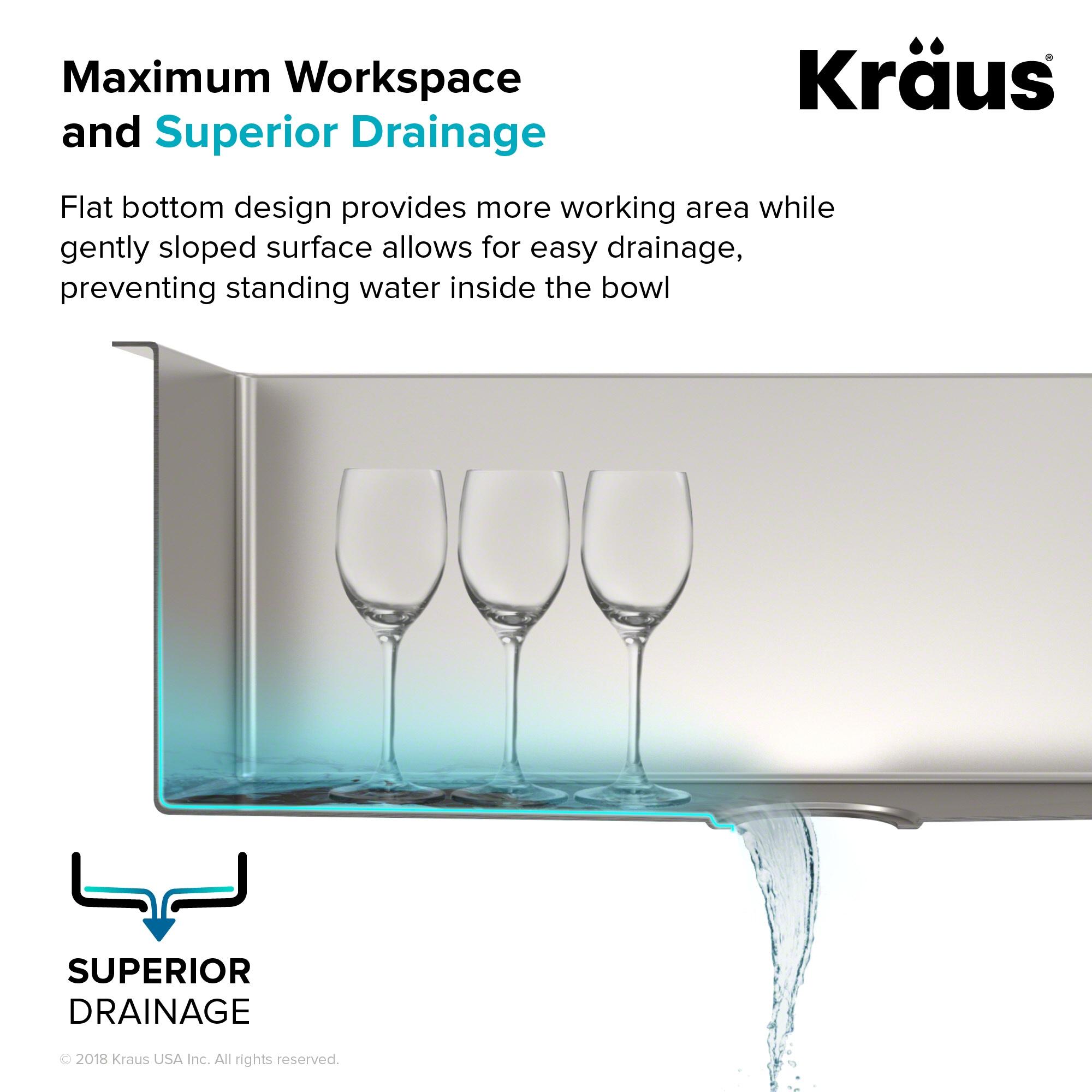 KRAUS Standart PRO™ Undermount 60/40 Double Bowl 16 Gauge Stainless Steel Kitchen Sink