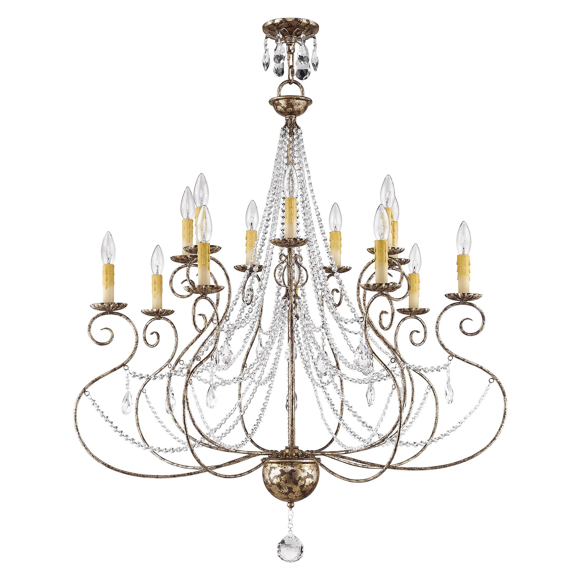 Isabella European Bronze 14-Light Crystal Chandelier