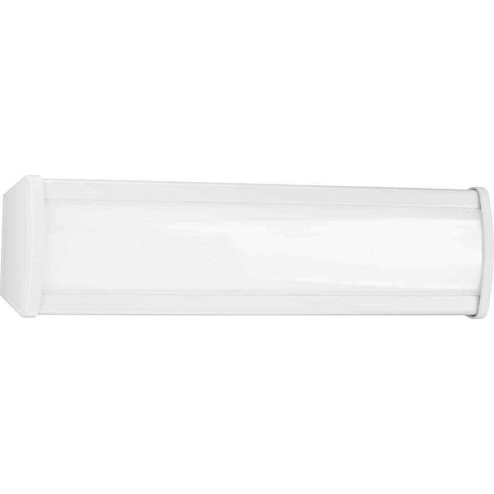 Progress Lighting, Wrap and Strip Collection, 1-Light, LED Flush Mount, White, Acrylic Shade, Steel, Damp Rated