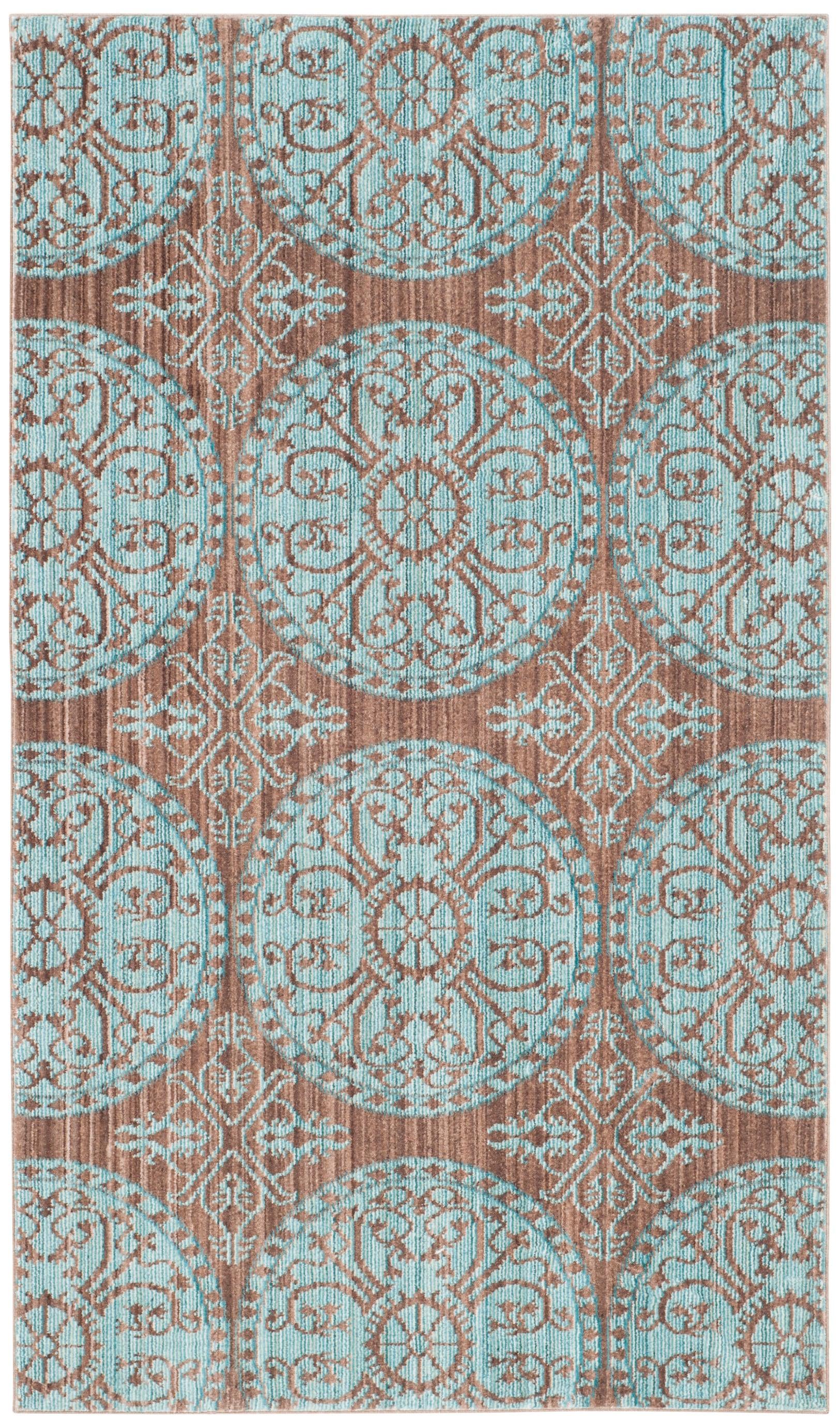 Valencia VAL214 Power Loomed Indoor Accent Rug - Brown/Alpine - 3'x5' - Safavieh