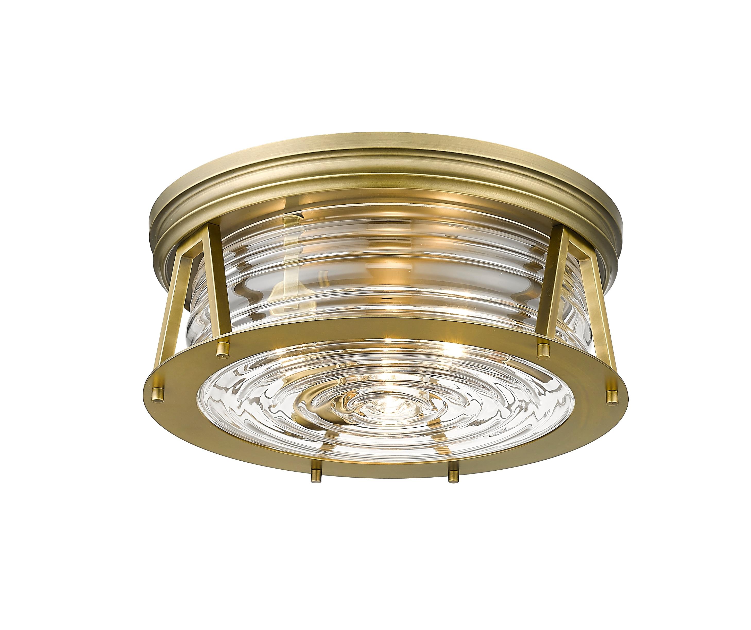 Z-Lite Cape Harbor 3 - Light Flush Mount in  Rubbed Brass