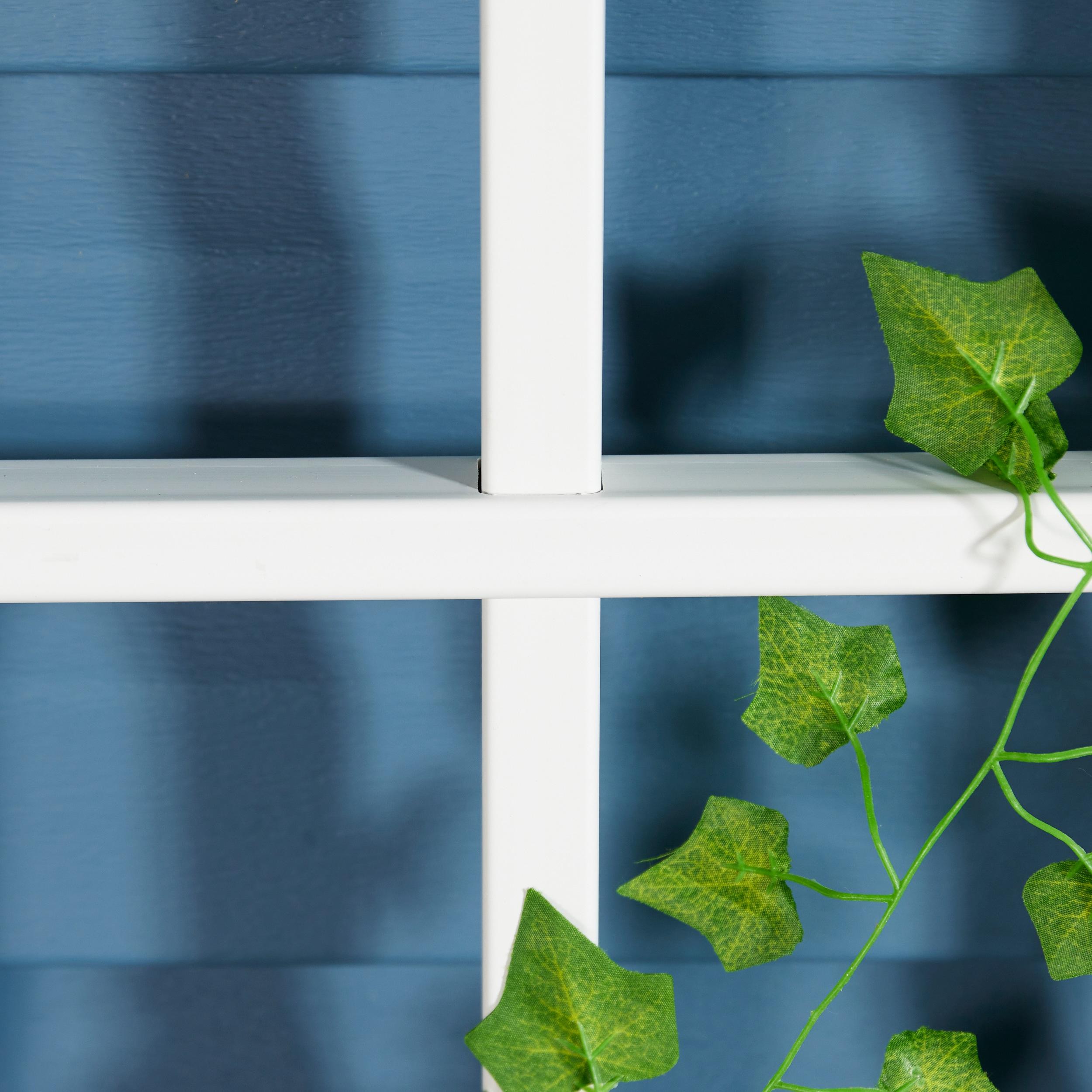 Dura-Trel Winchester 57"x95" PVC Vinyl Outdoor Garden Trellis Support for Vines, Climbing Plants, Flowers, & Vegetables w/Wall Mounting Screws, White