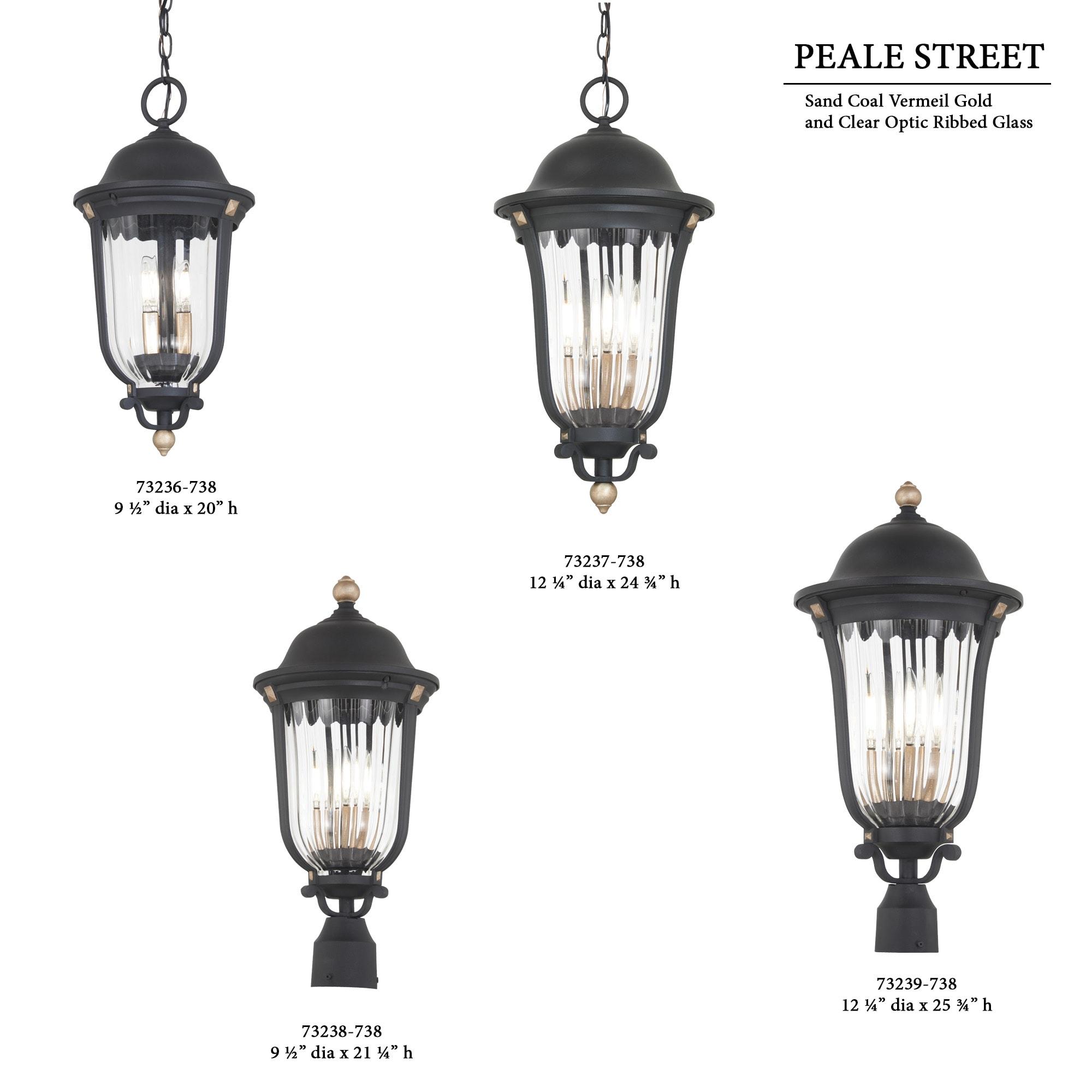 Minka Lavery Peale Street 24 3/4"H Arena Carbón y Vermeil Oro Luz Colgante para Exteriores