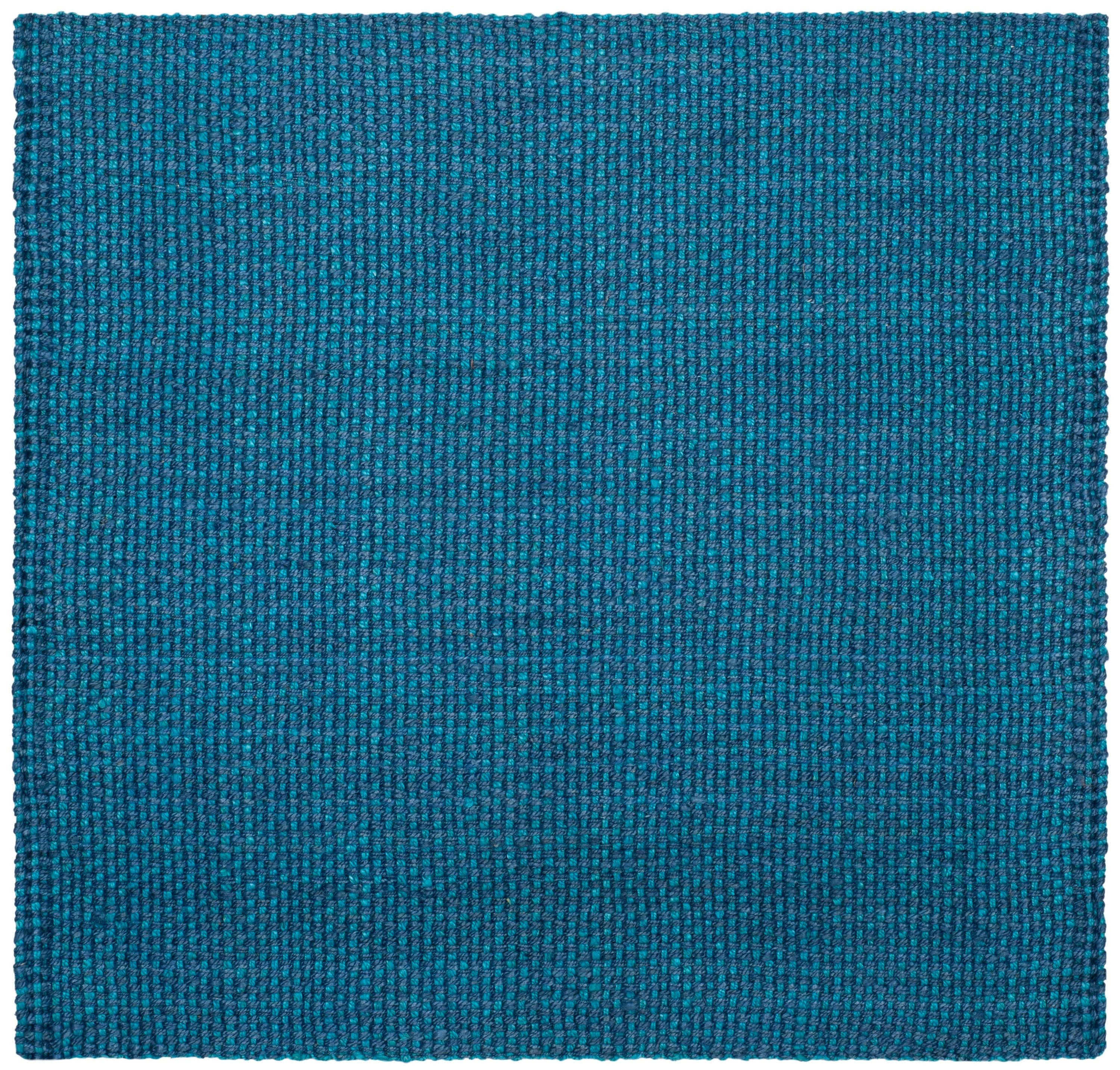 SAFAVIEH Natural Fiber Geraldine Geometric Jute Area Rug, Blue, 6' x 6' Square