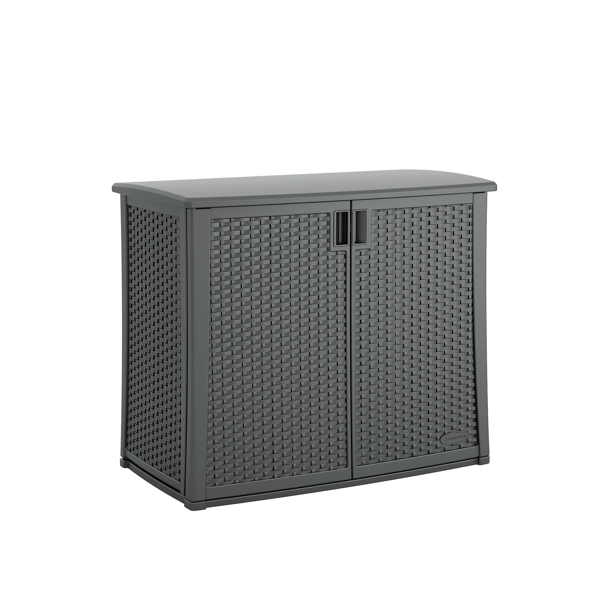Suncast Suncast 97 Gallon Resin Lockable Cabinet Deck Box in Gray